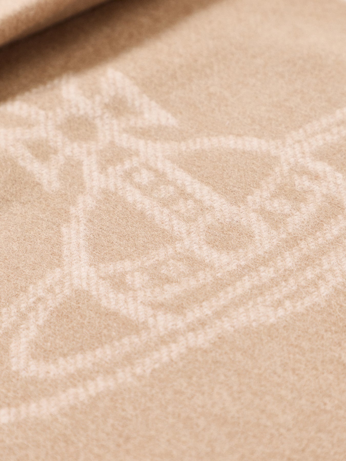 Double Face Orb Logo Wool Scarf Tan