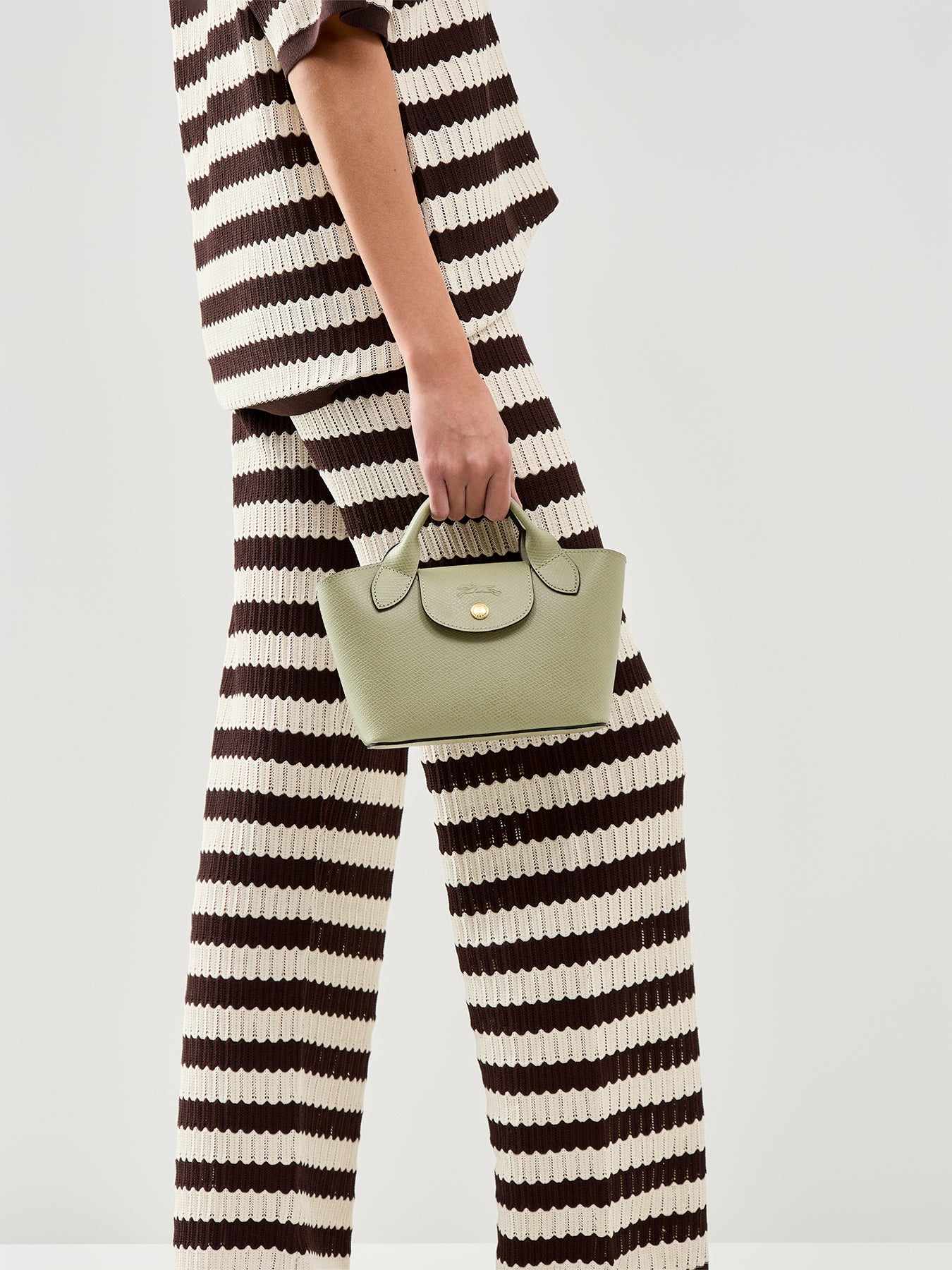 Epure Extra Small Leather Tote Bag Almond Green