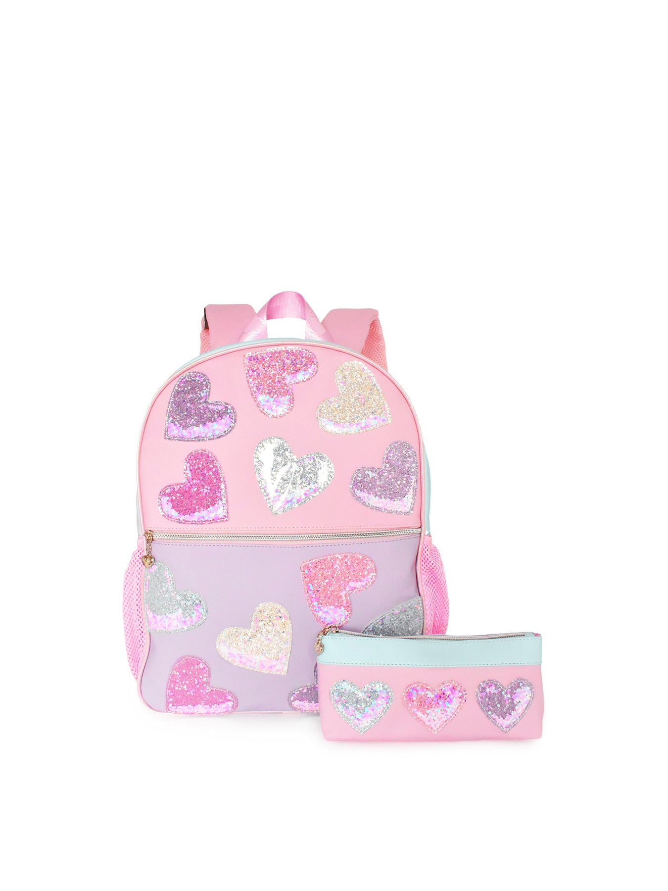 Kids' Heart Glitters Large Backpack and Pencil Case Multi