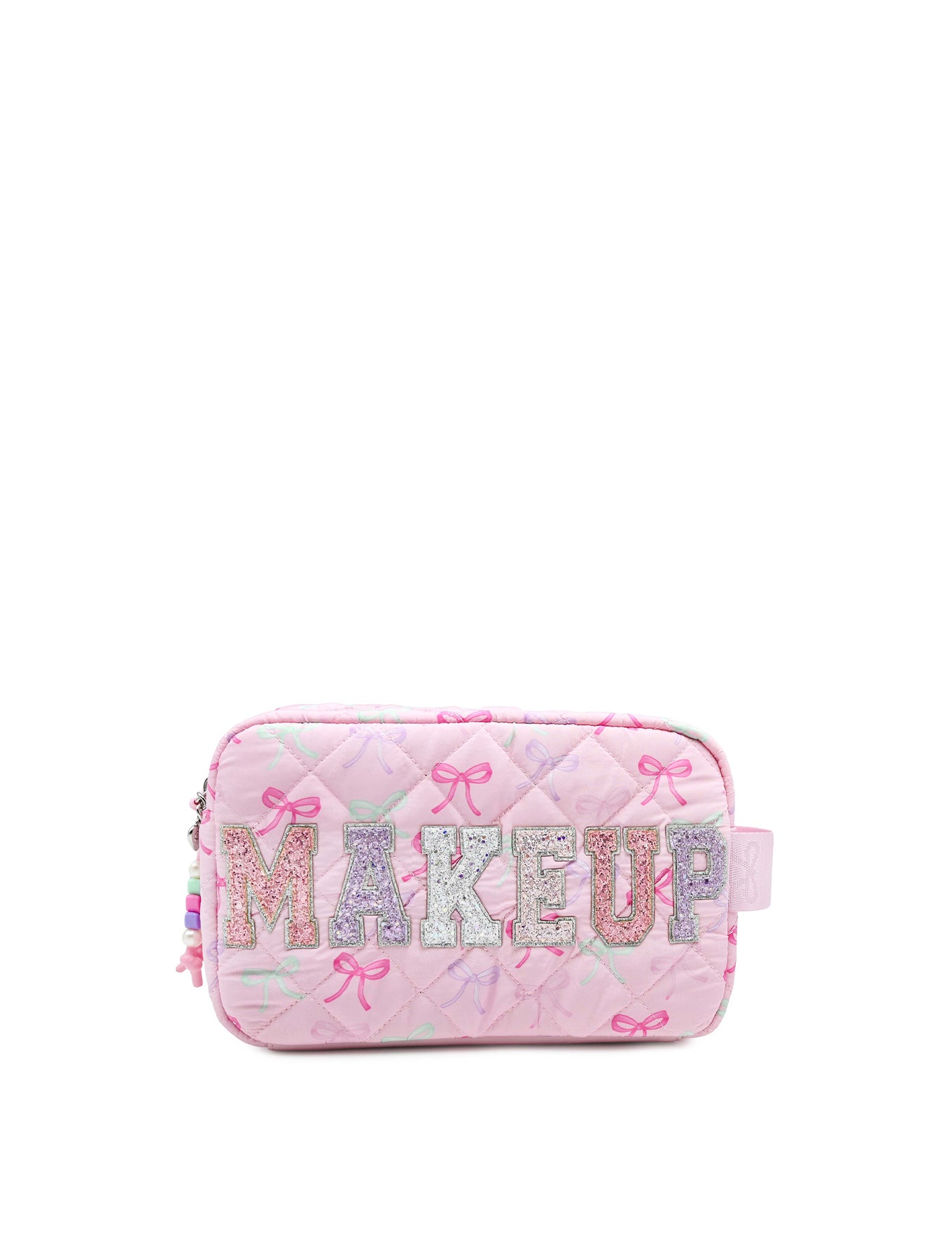 Kids' Makeup Bow Quilted Cosmetic Pouch Multi