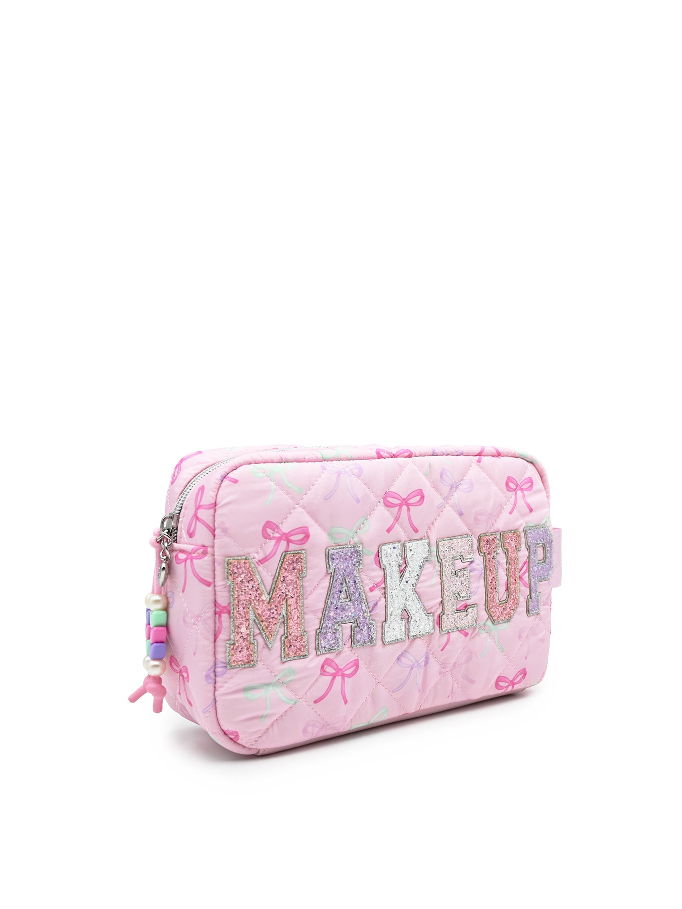 Kids' Makeup Bow Quilted Cosmetic Pouch Multi