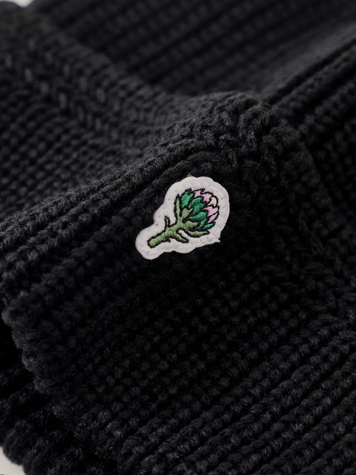 Wool Artichoke Beanie - Black