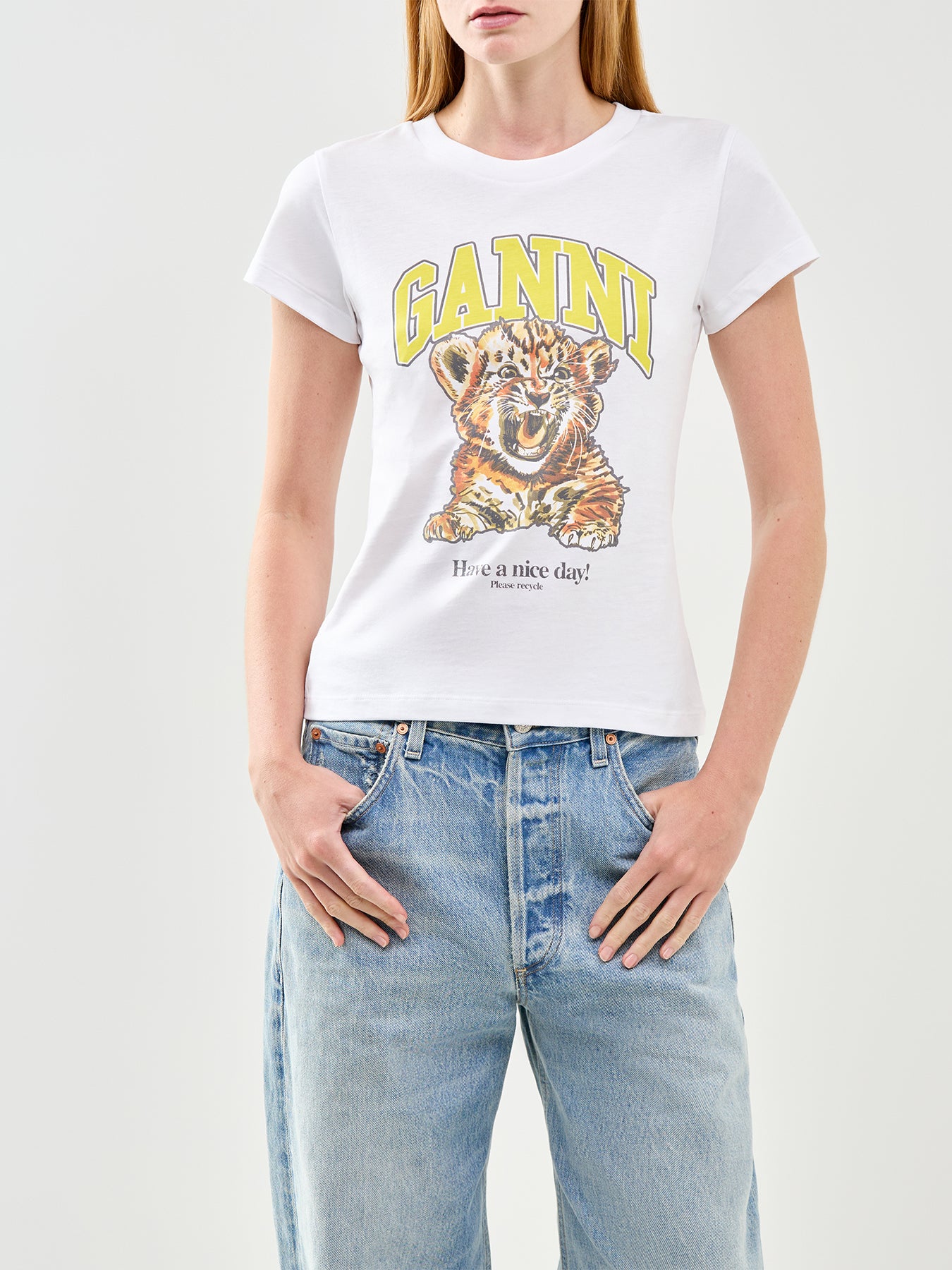 Basic Jersey Baby Fit Tiger T-Shirt White