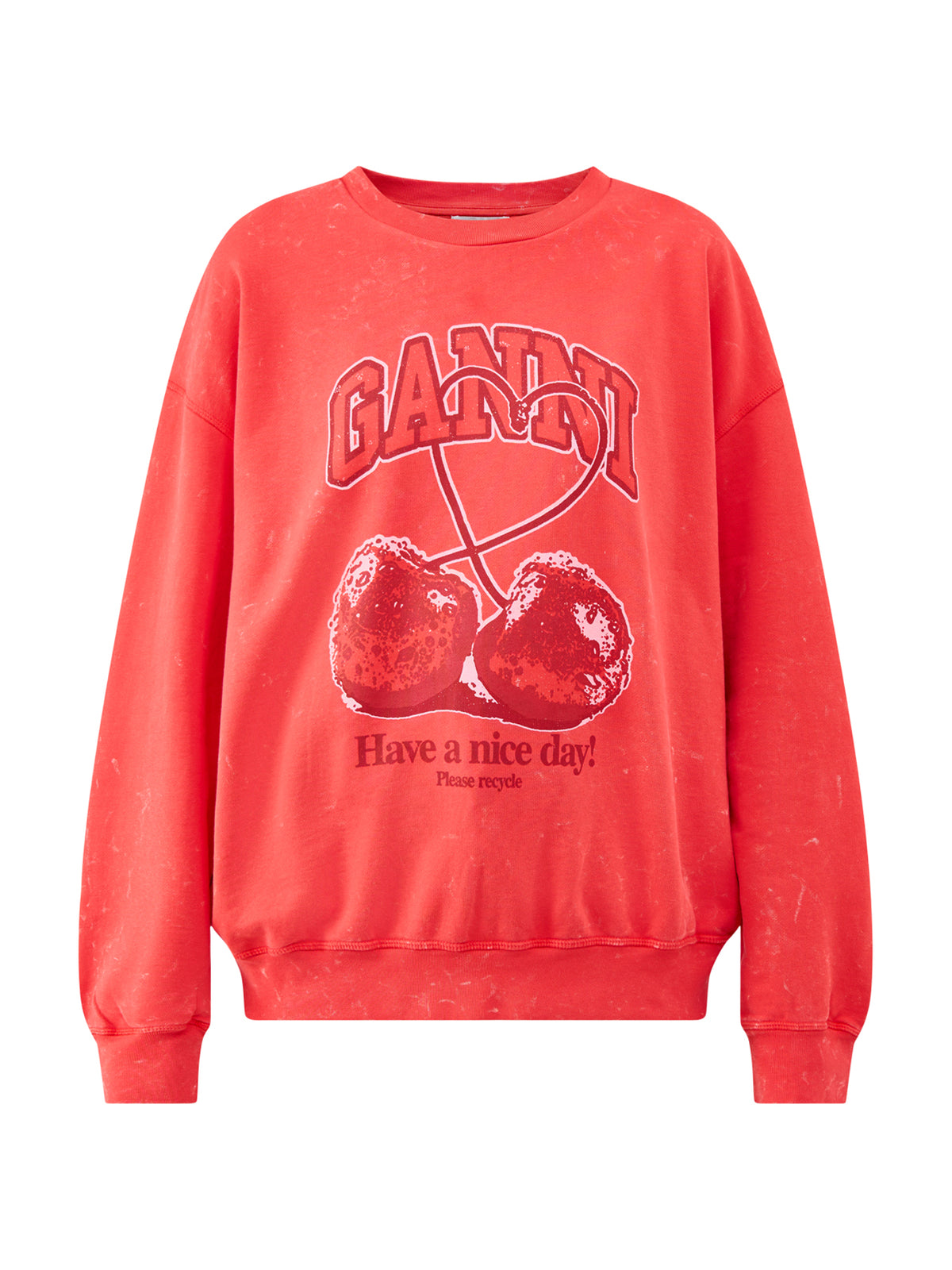 Isoli Cherry Wash Effect Sweatshirt Red
