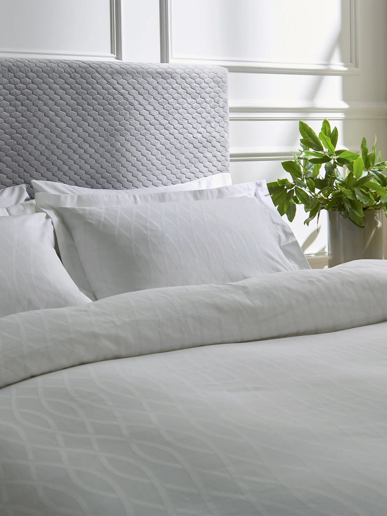 Ravello Cotton Sateen Double Duvet Cover Set Silver