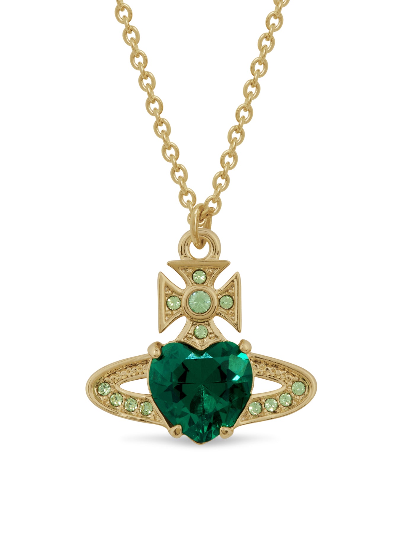 Ariella Pendant Necklace Gold Emerald
