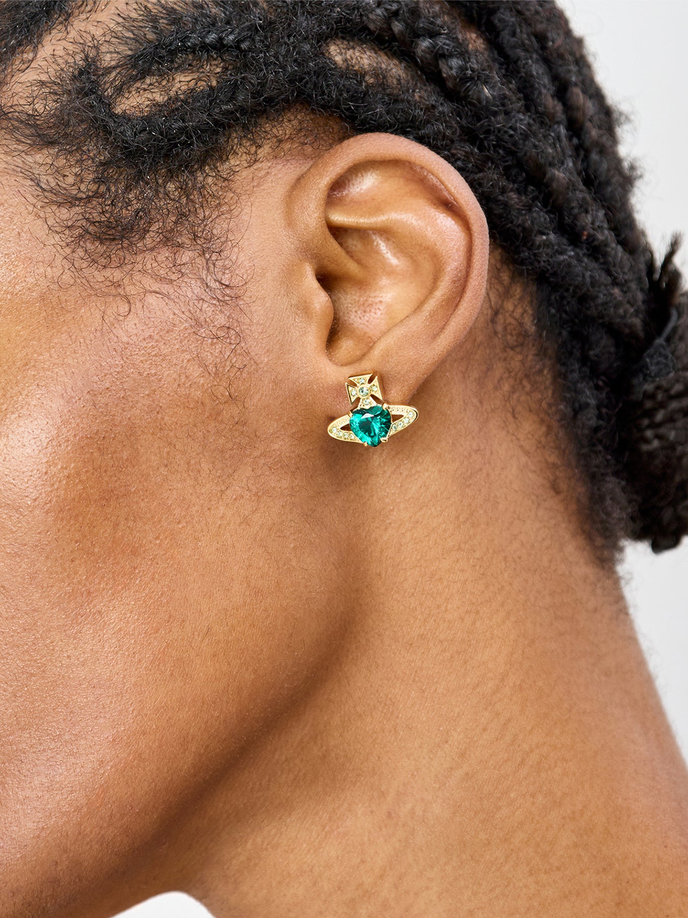 Ariella Stud Earrings Gold Emerald