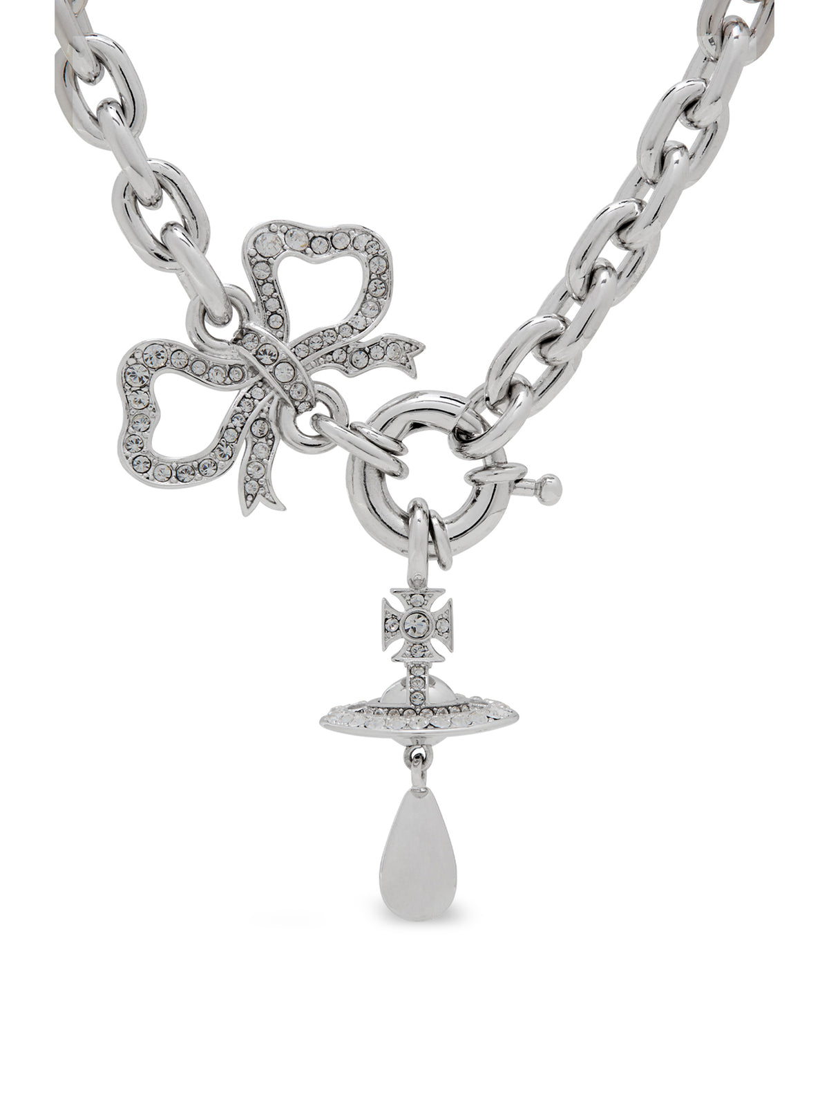 Rigoberta Bow Chain Necklace – Silver