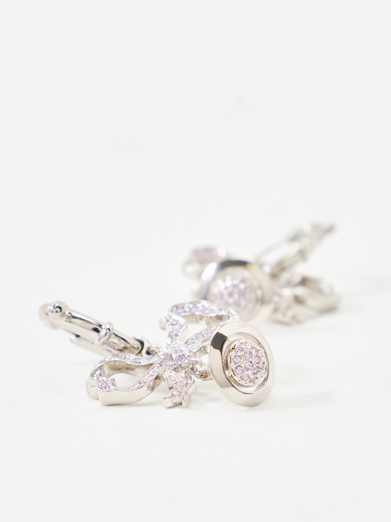 Florindella Bow Hoop Earrings Silver