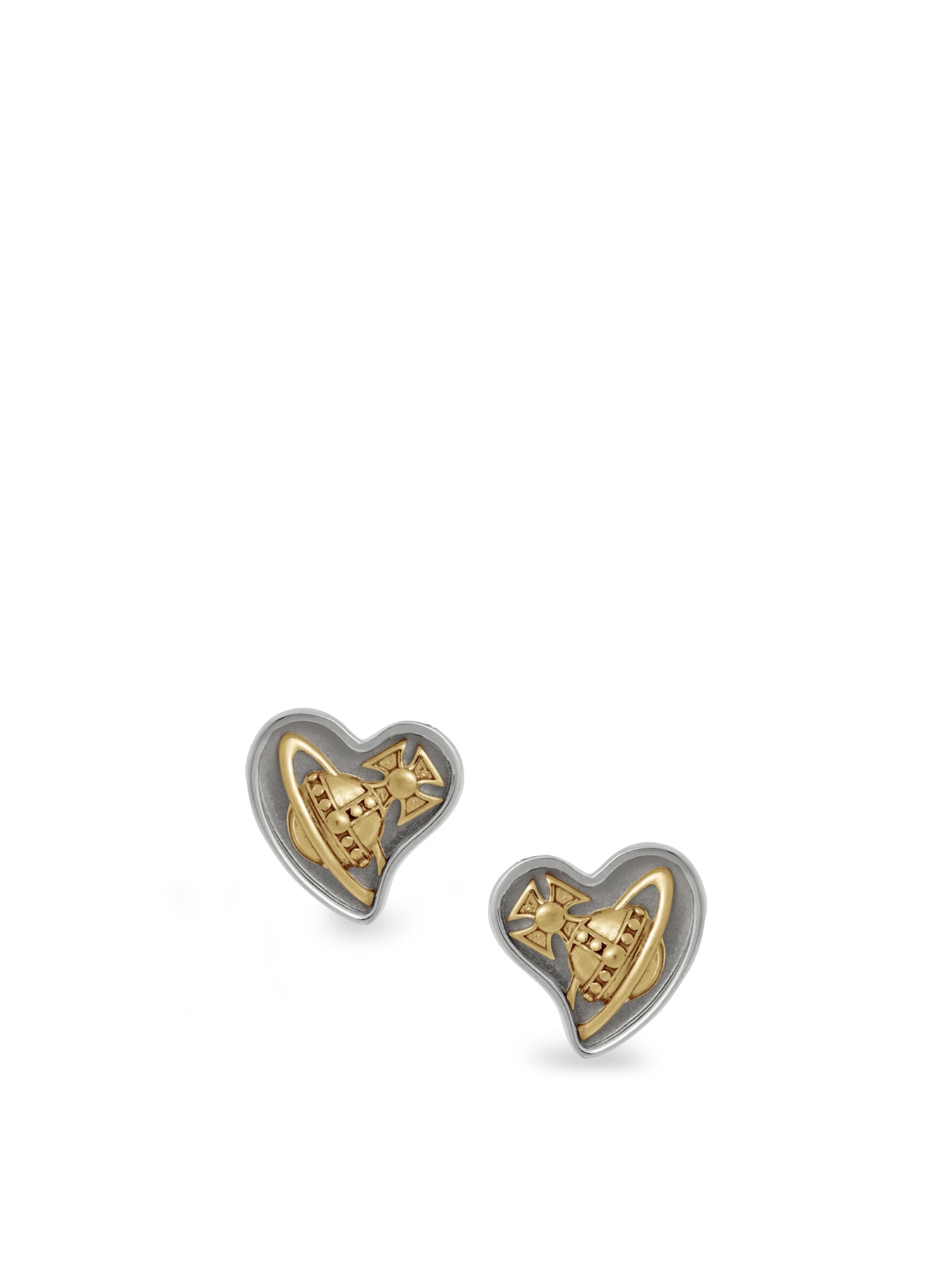 Faye Heart Stud Earrings Silver