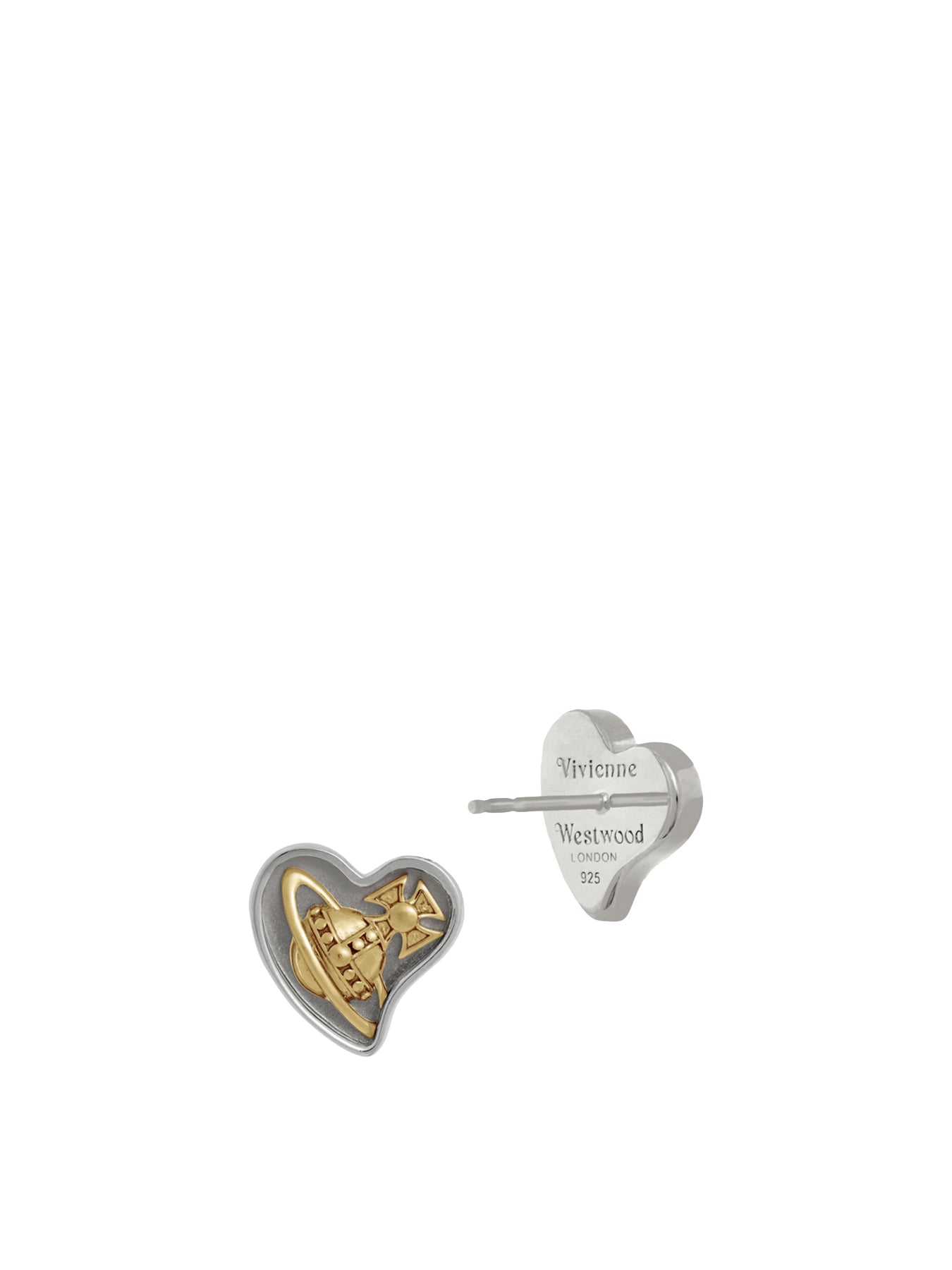 Faye Heart Stud Earrings Silver