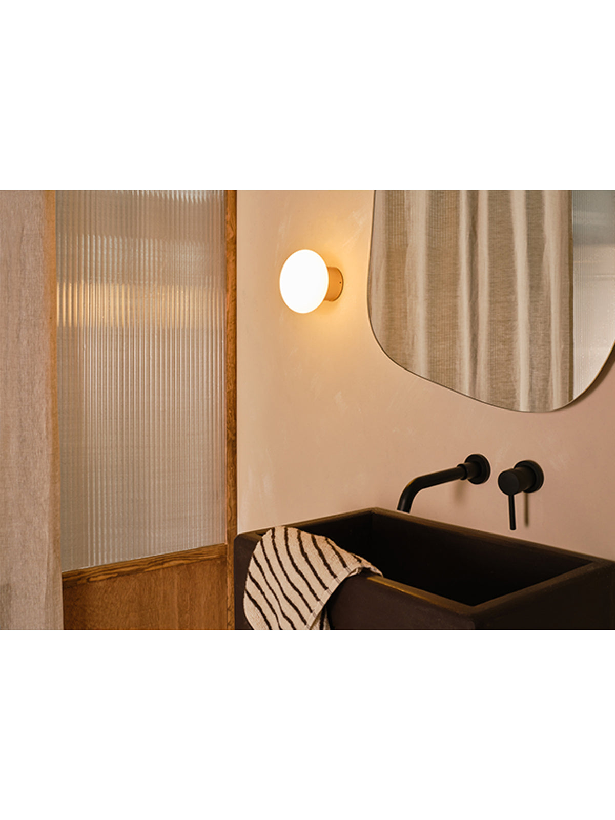 Ellipse LED Wall Light Black Chrome IP44