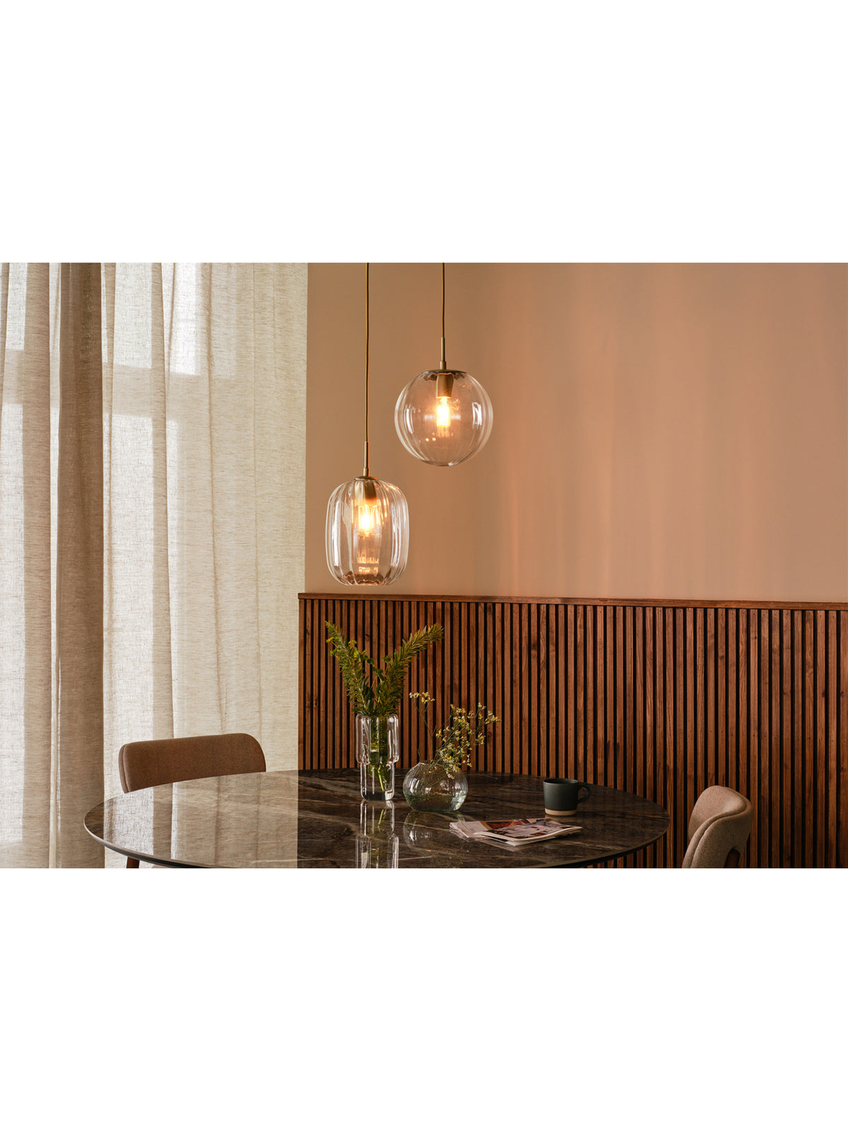 Nicholson Optic Glass Globe Pendant 25cm