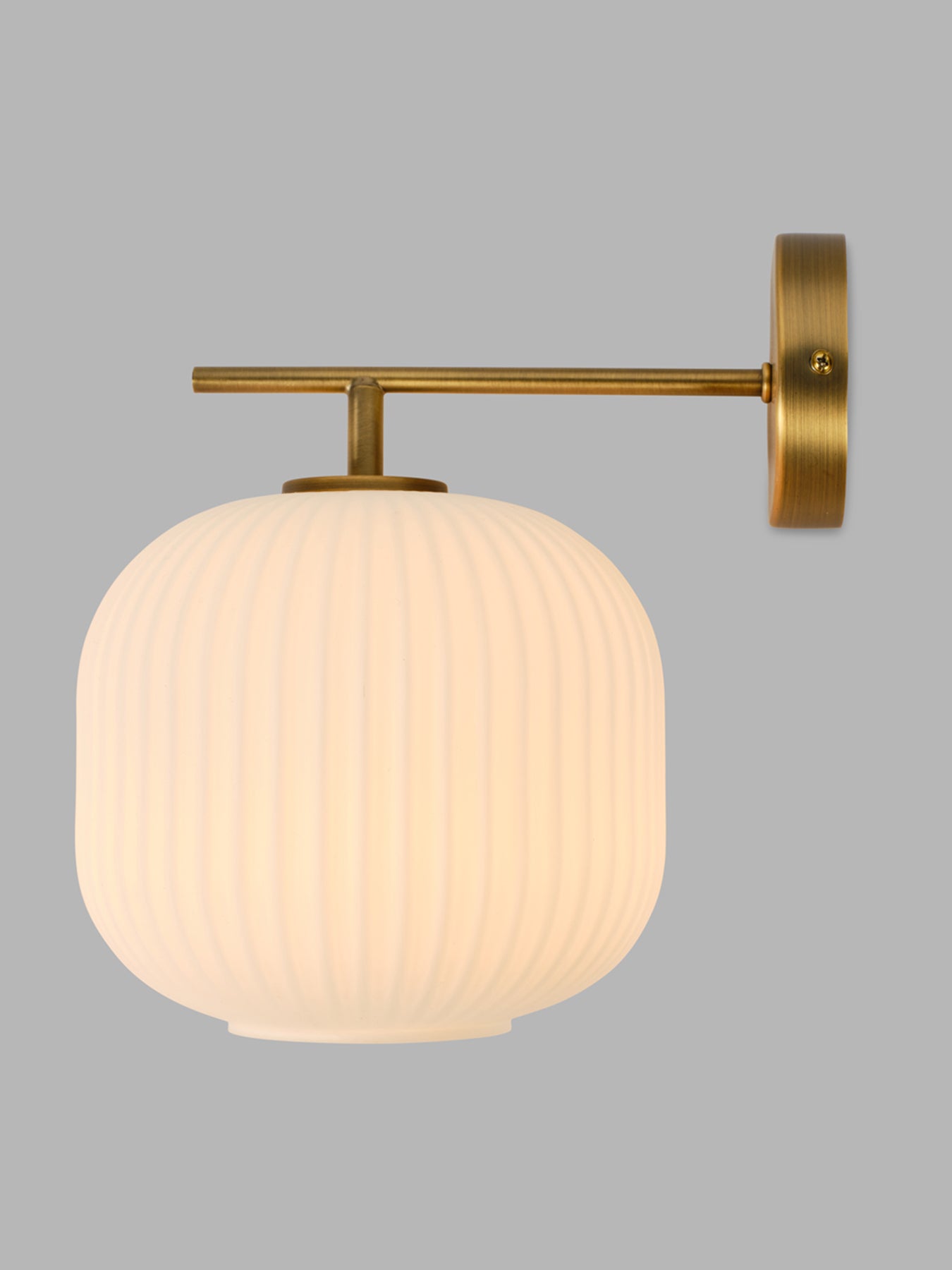 Opal Lantern Wall Light White/Bronze