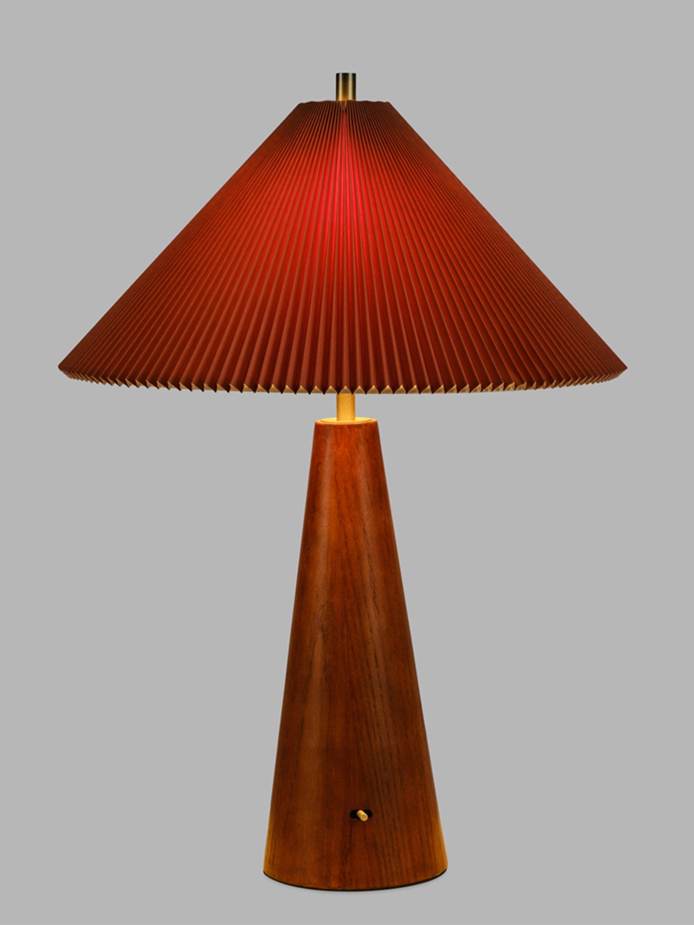 Woodland Table Lamp Rust Pleat/Wood