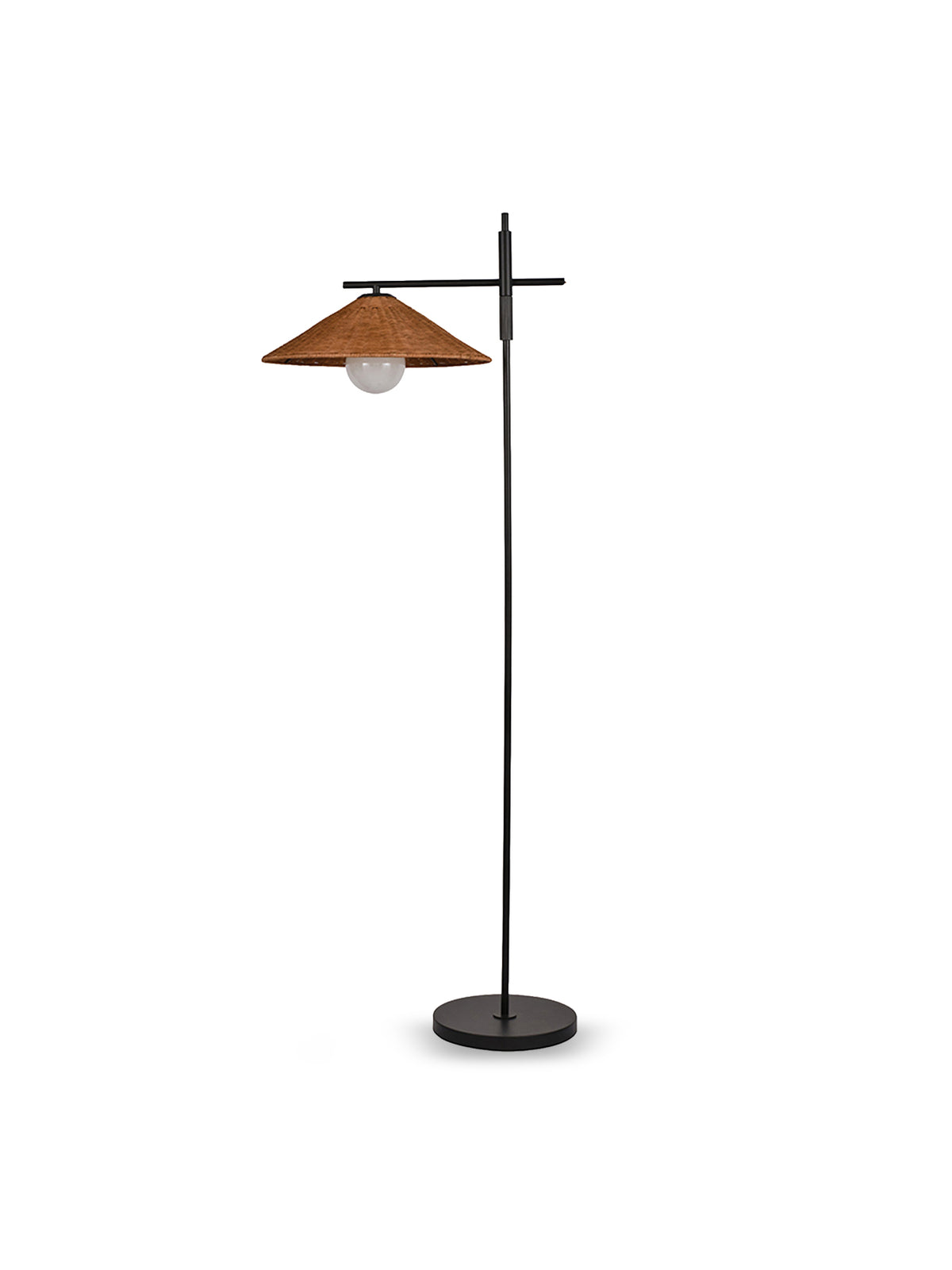 Armstrong Adjustable Floor Lamp Black/Rattan