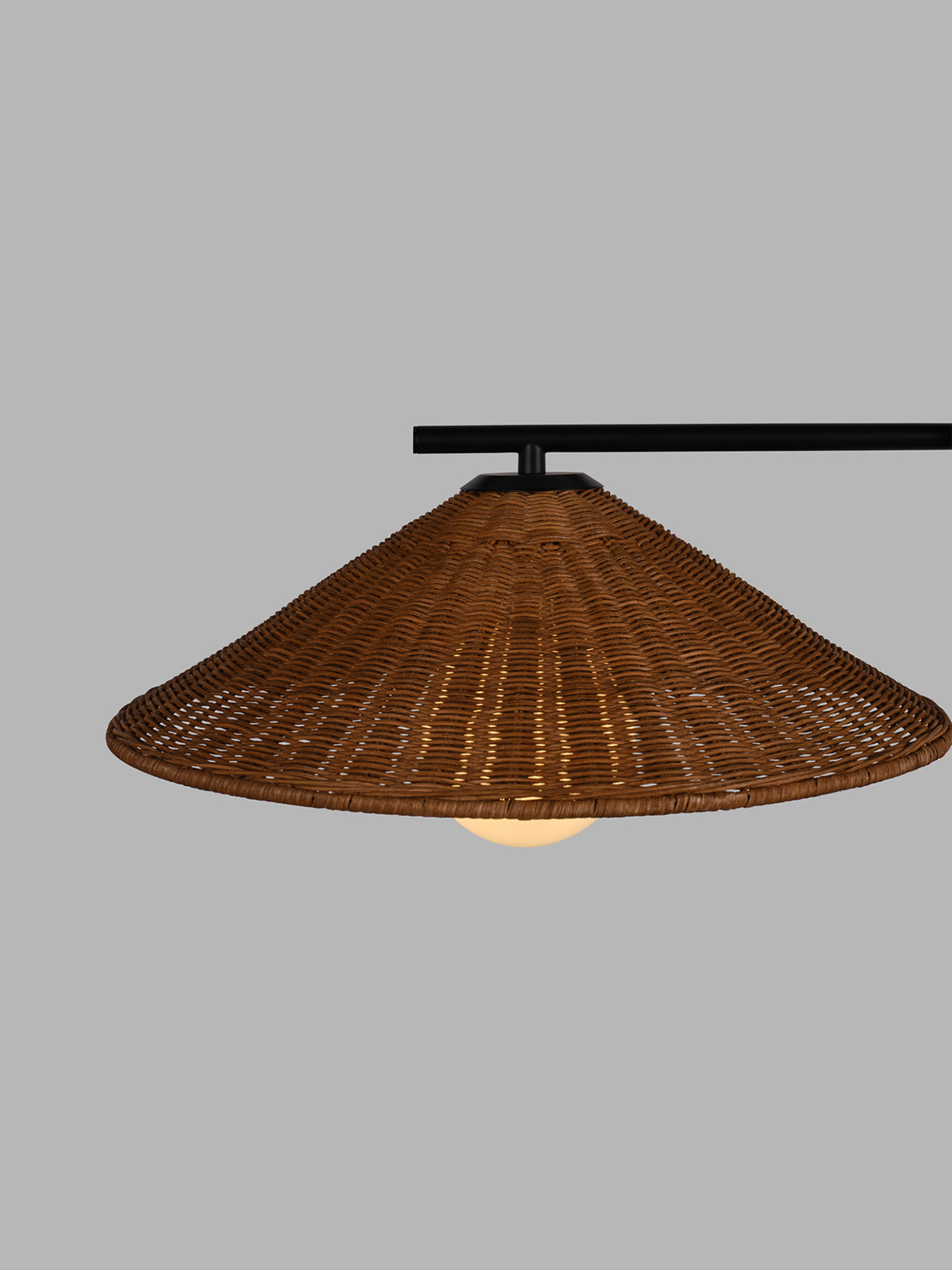 Armstrong Adjustable Floor Lamp Black/Rattan