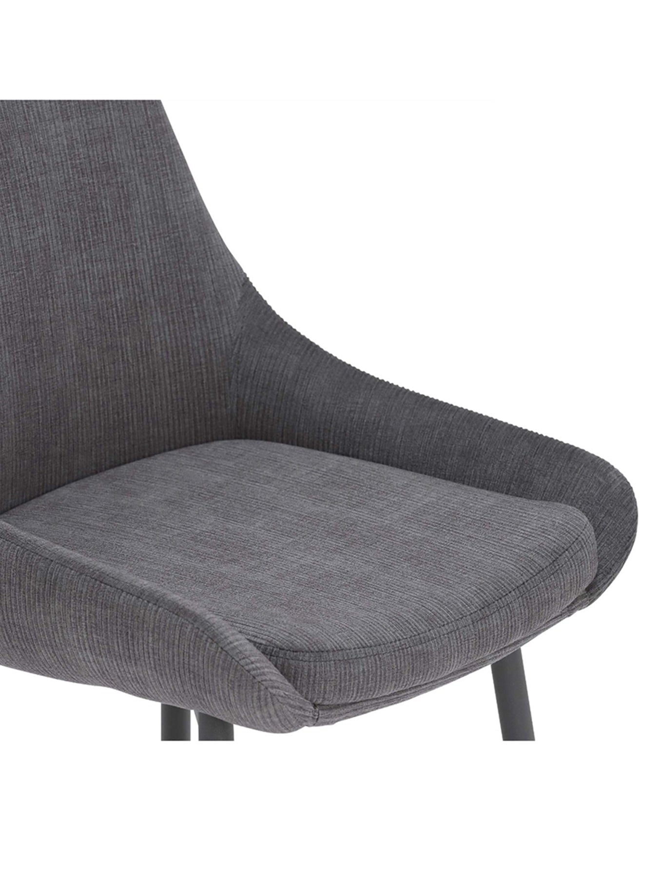 Emmett Cord Fabric Dining Chair Grey