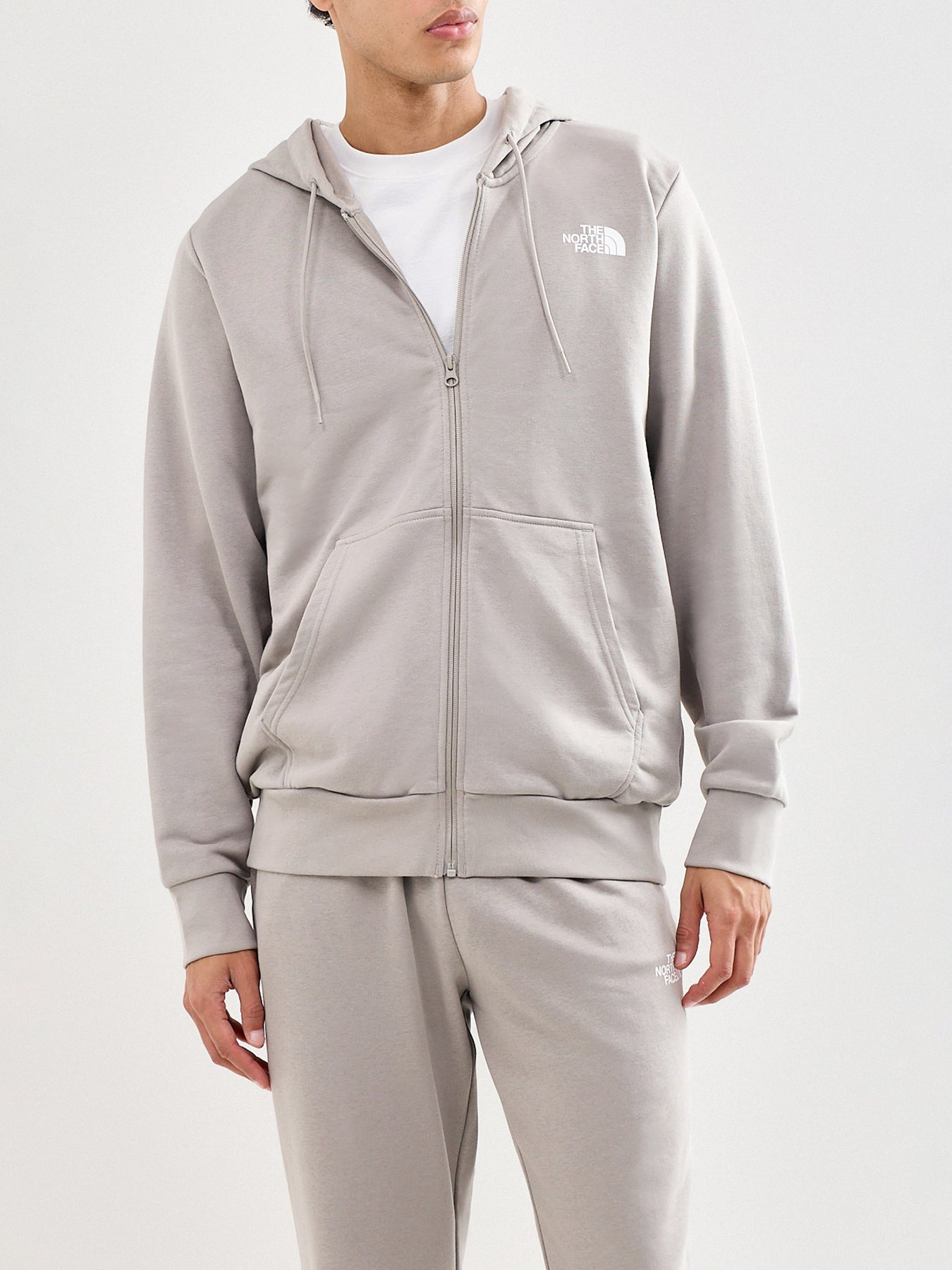 Lightweight Regular Zip Through Hoodie Grey