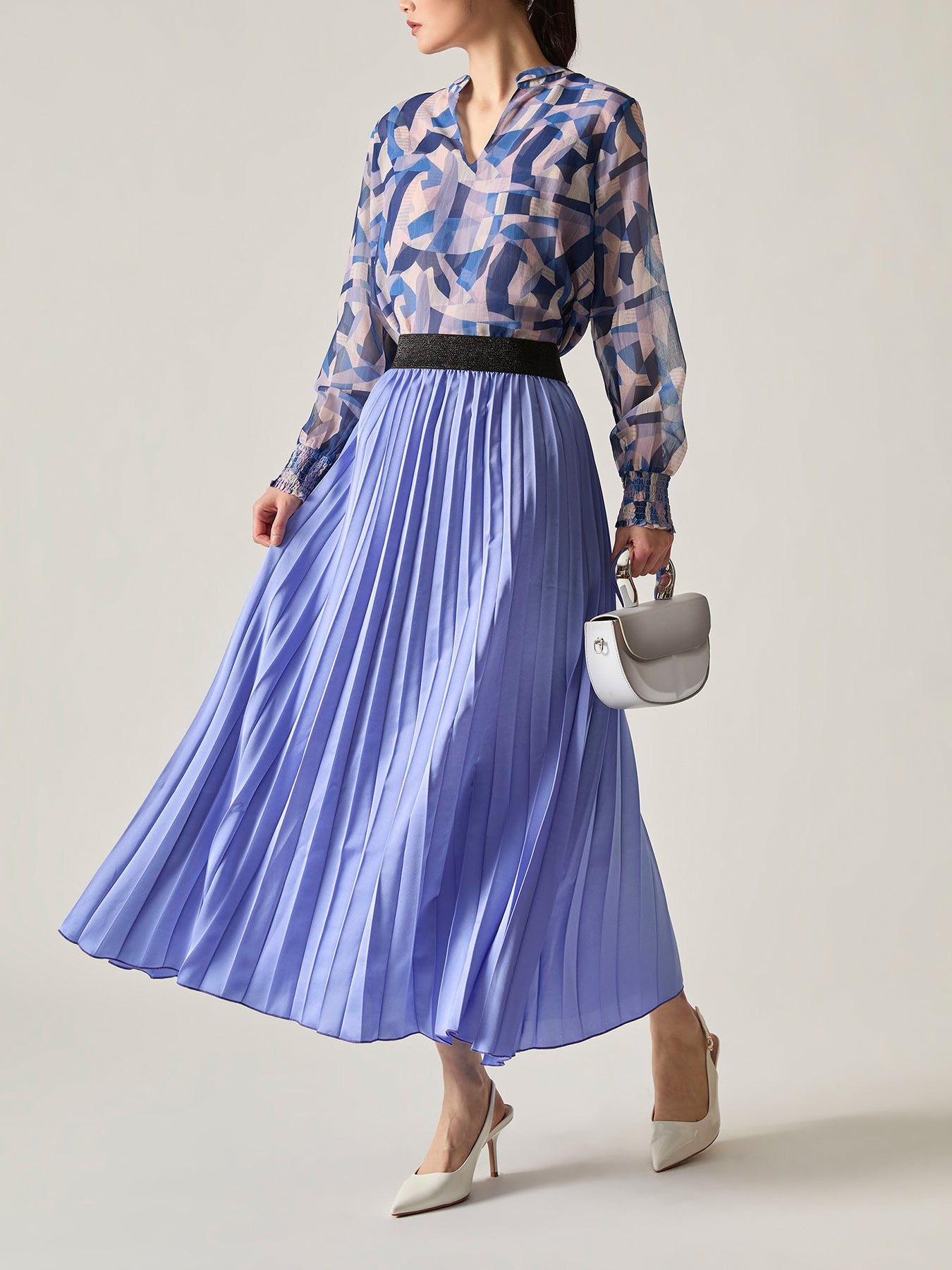 Pleated Maxi Skirt Purple