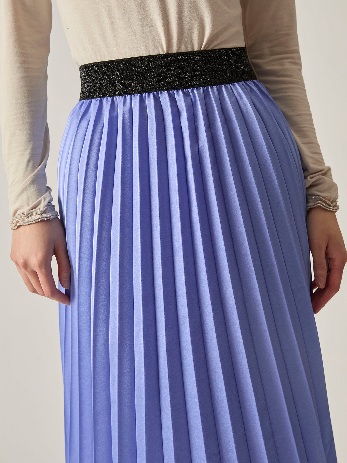 Pleated Maxi Skirt Purple