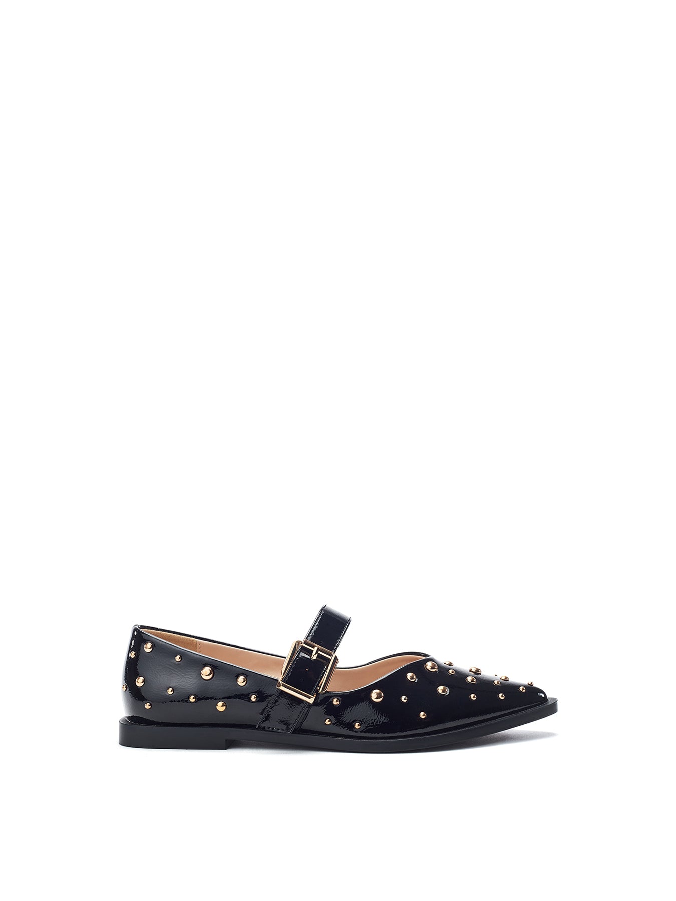 Fijia Studded Mary Jane Shoes Black