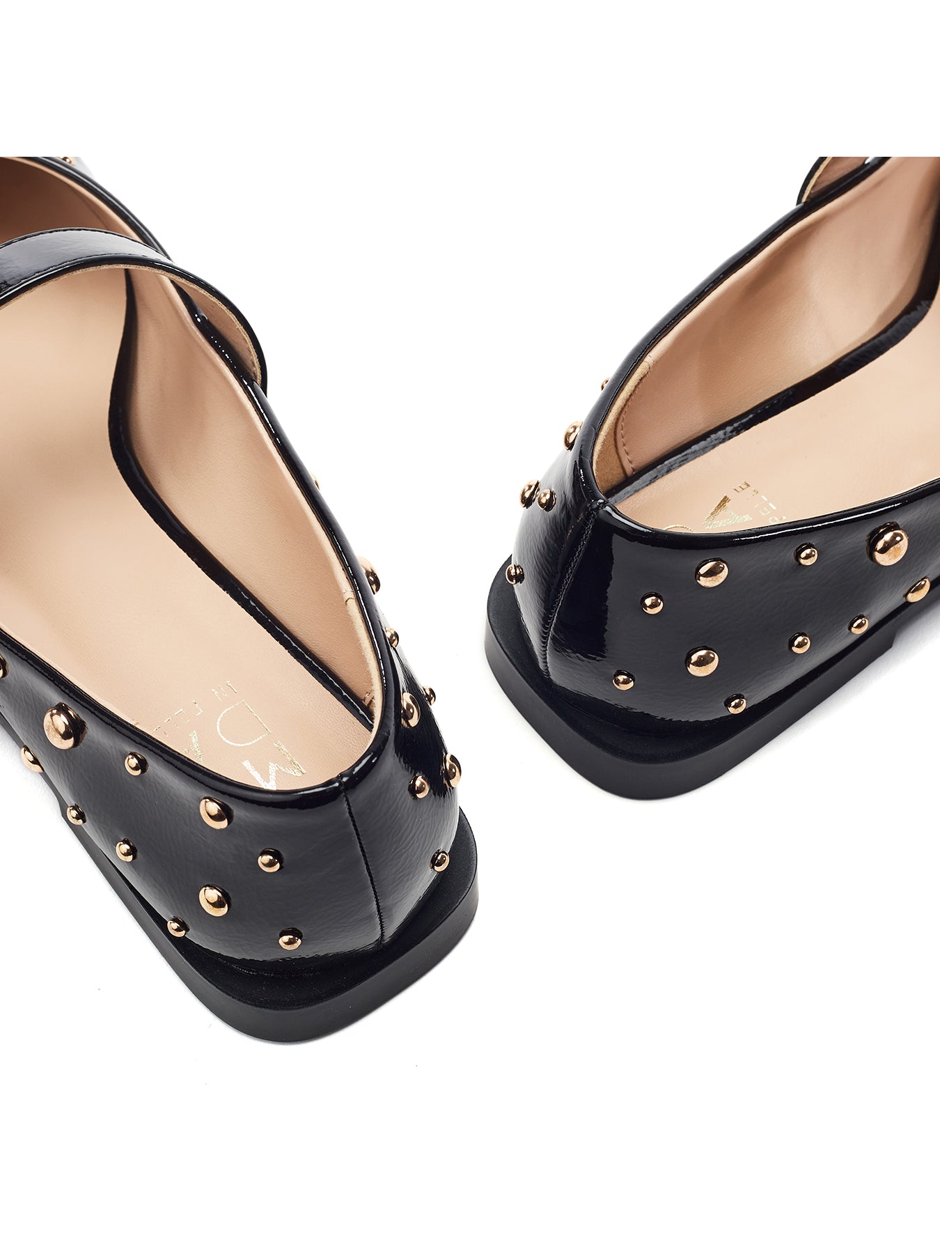 Fijia Studded Mary Jane Shoes Black