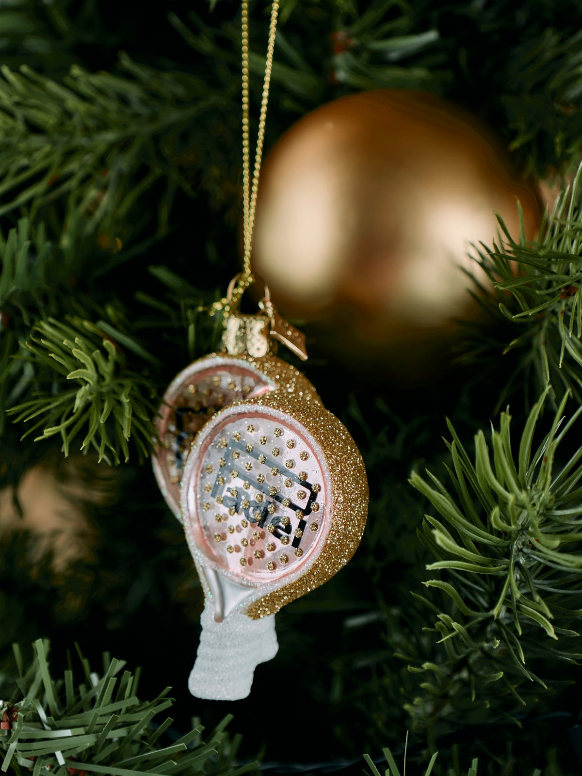 Glass Padel Racket Christmas Ornament