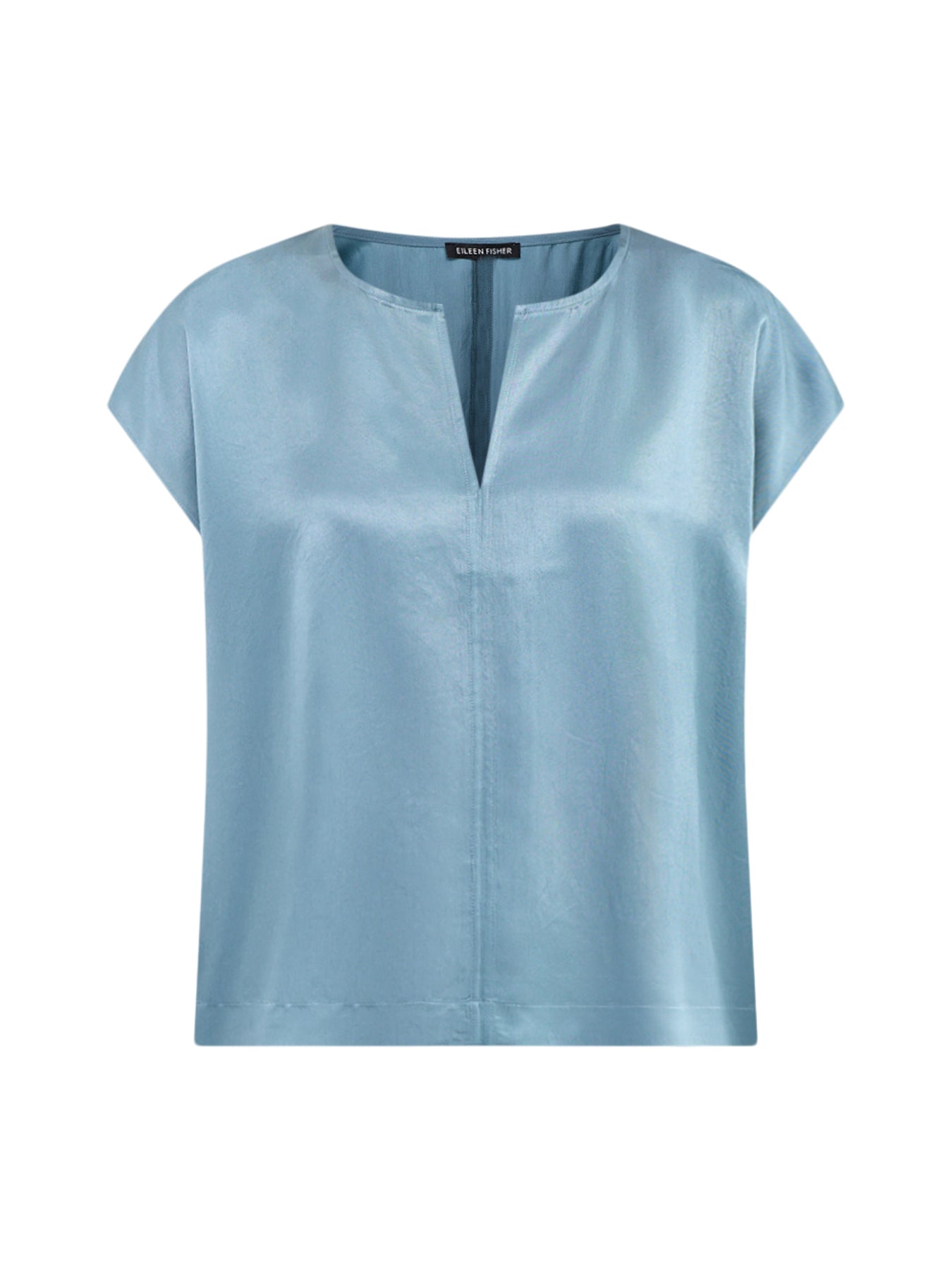 Split Neck Square Top Blue