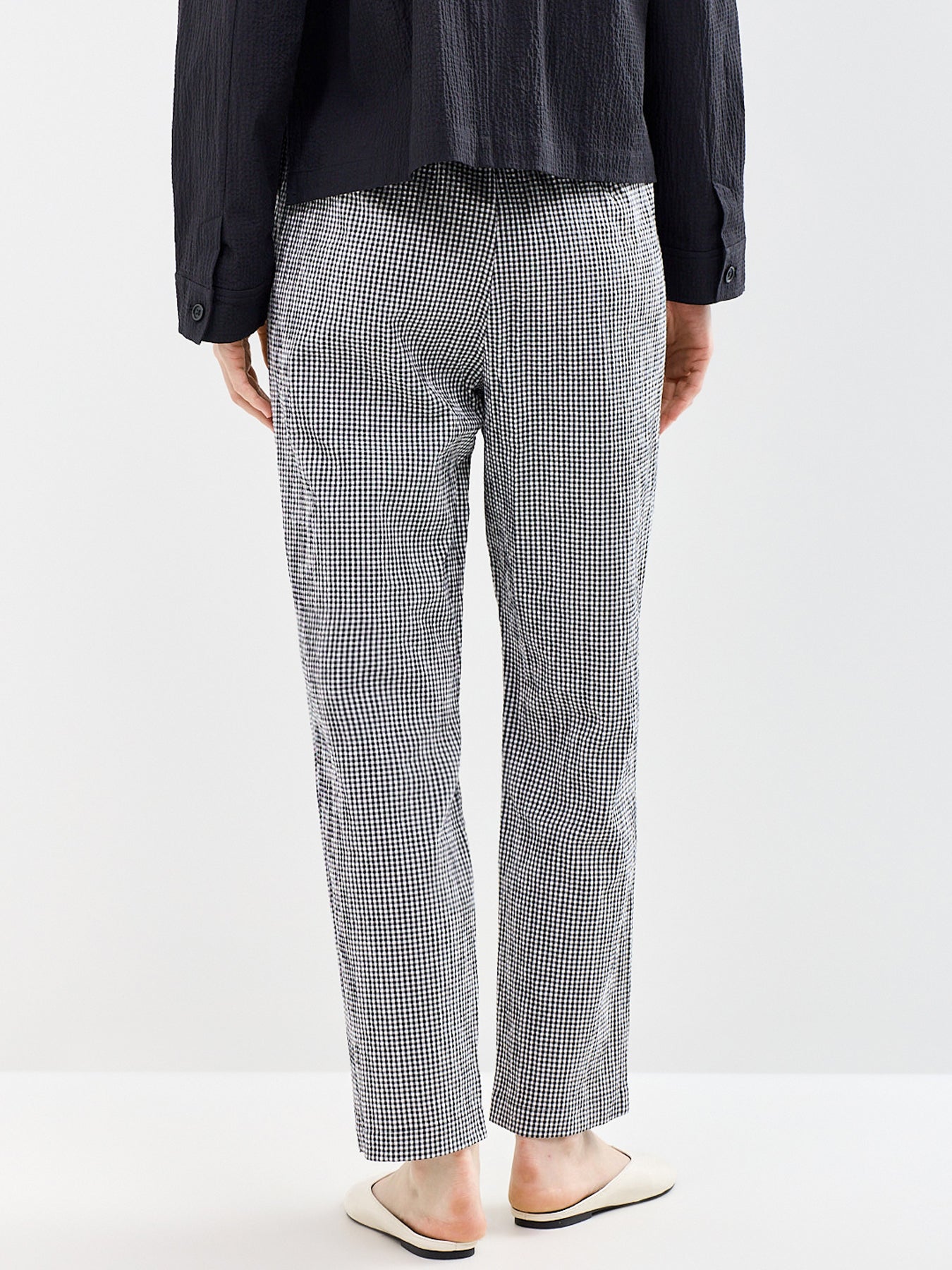High Waisted Tapered Ankle Trousers Print