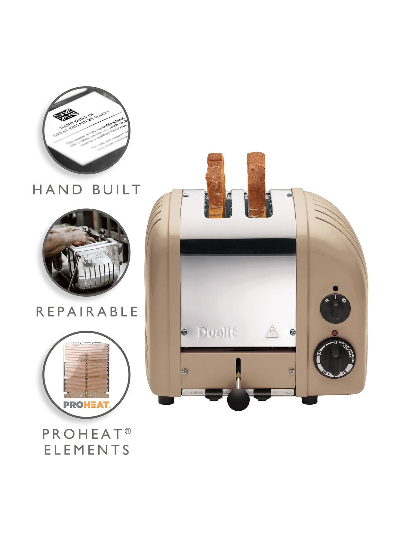 2 Slot AWS Toaster Sandstone Beige