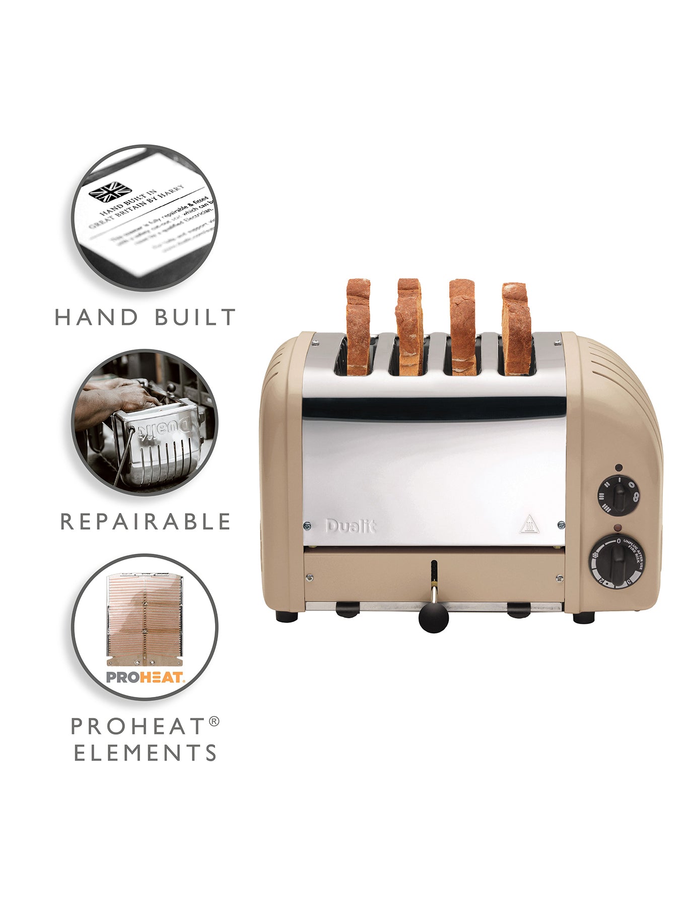 4 Slot AWS Toaster Sandstone Beige