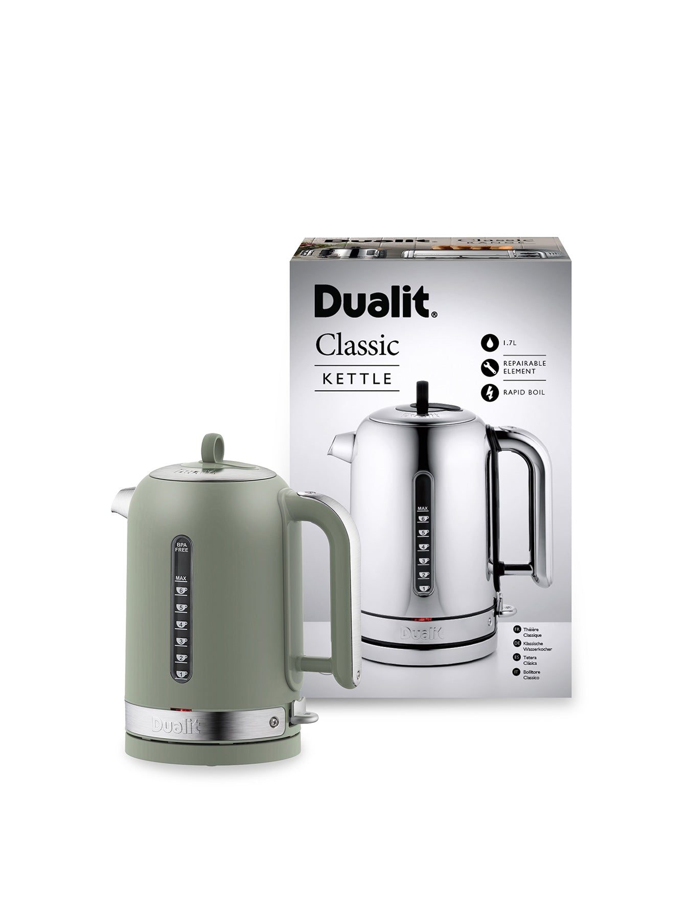 Classic Kettle Full Sage Body with Brushed Panels Green