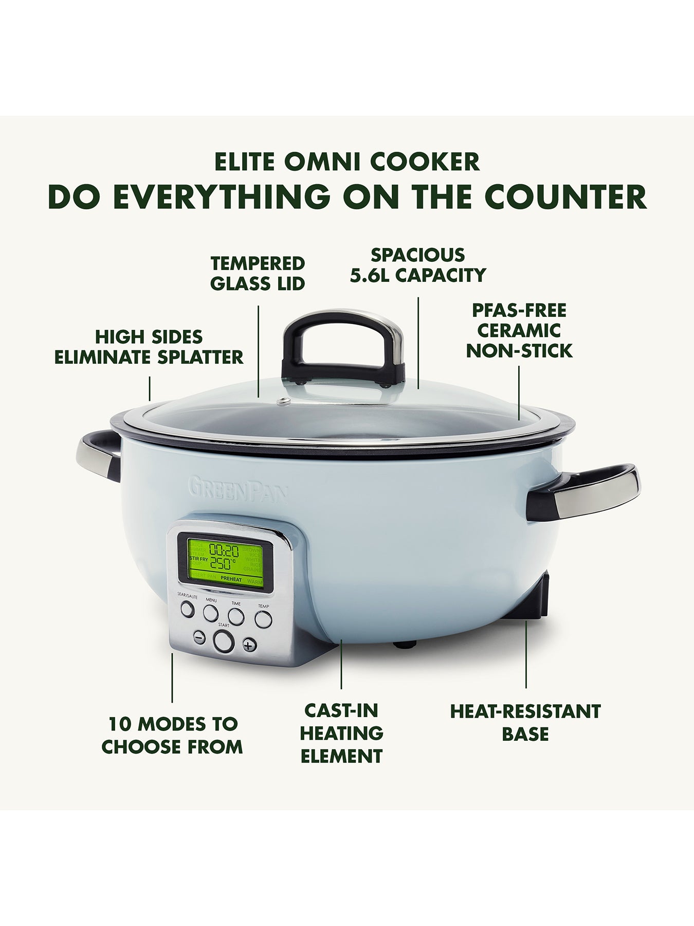Elite Omnicooker 5.6L Multi Cooker Blue Haze