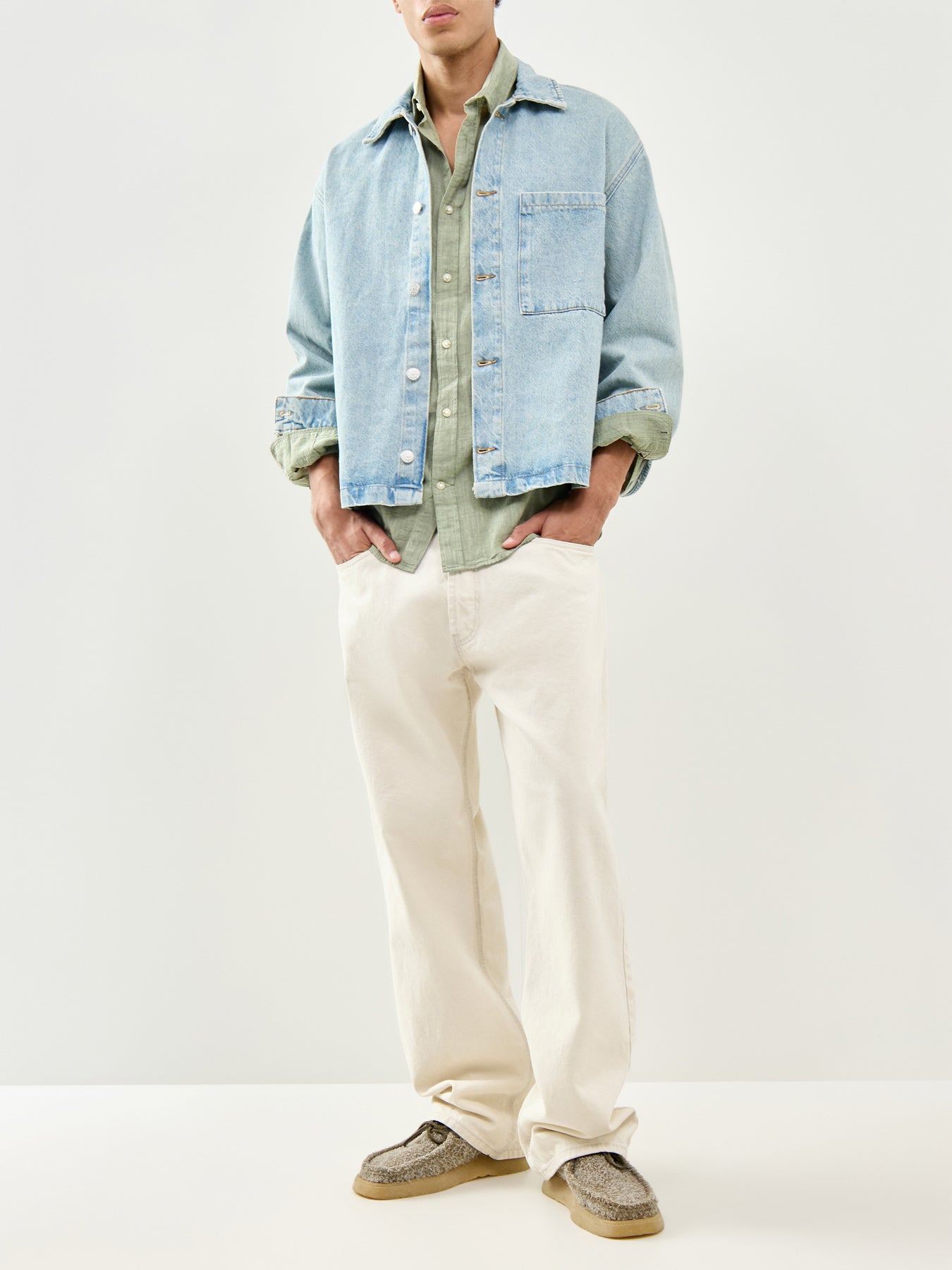Summer Linen Blend Shirt Green