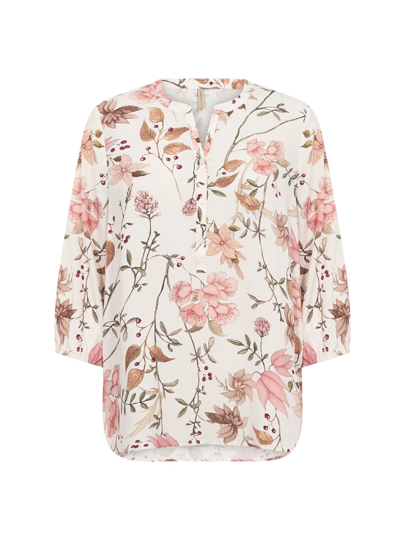 Grace 2 Floral Long Sleeve Shirt Cream