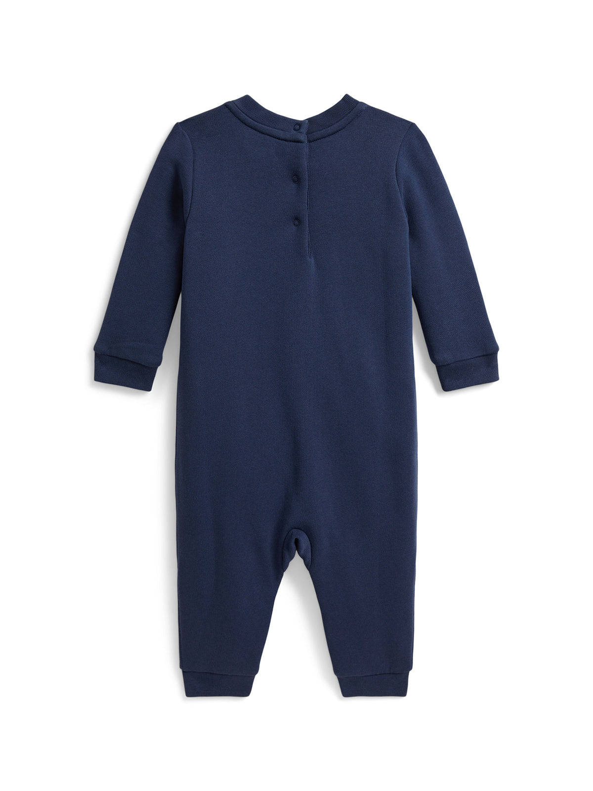 Baby Cotton Blend Knitted Coverall - Navy