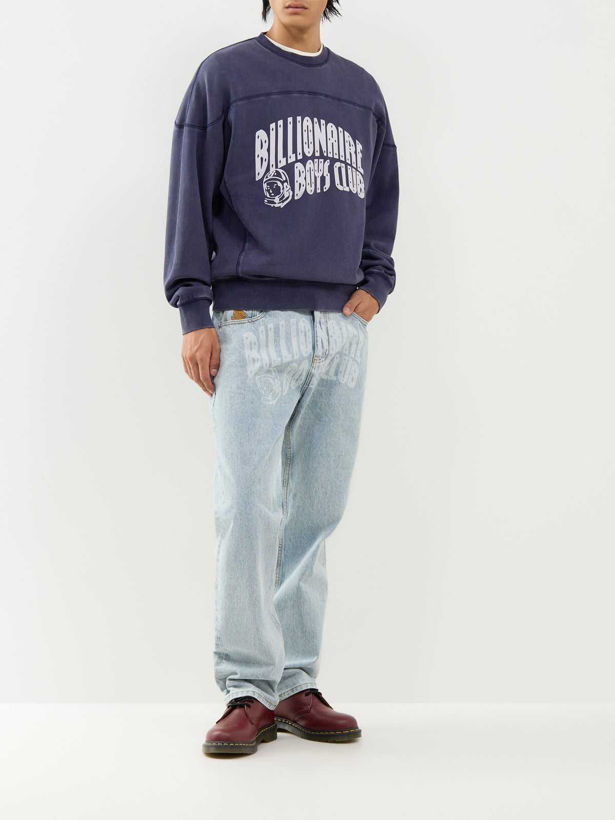 Washed Arch Logo Cotton Sweatshirt