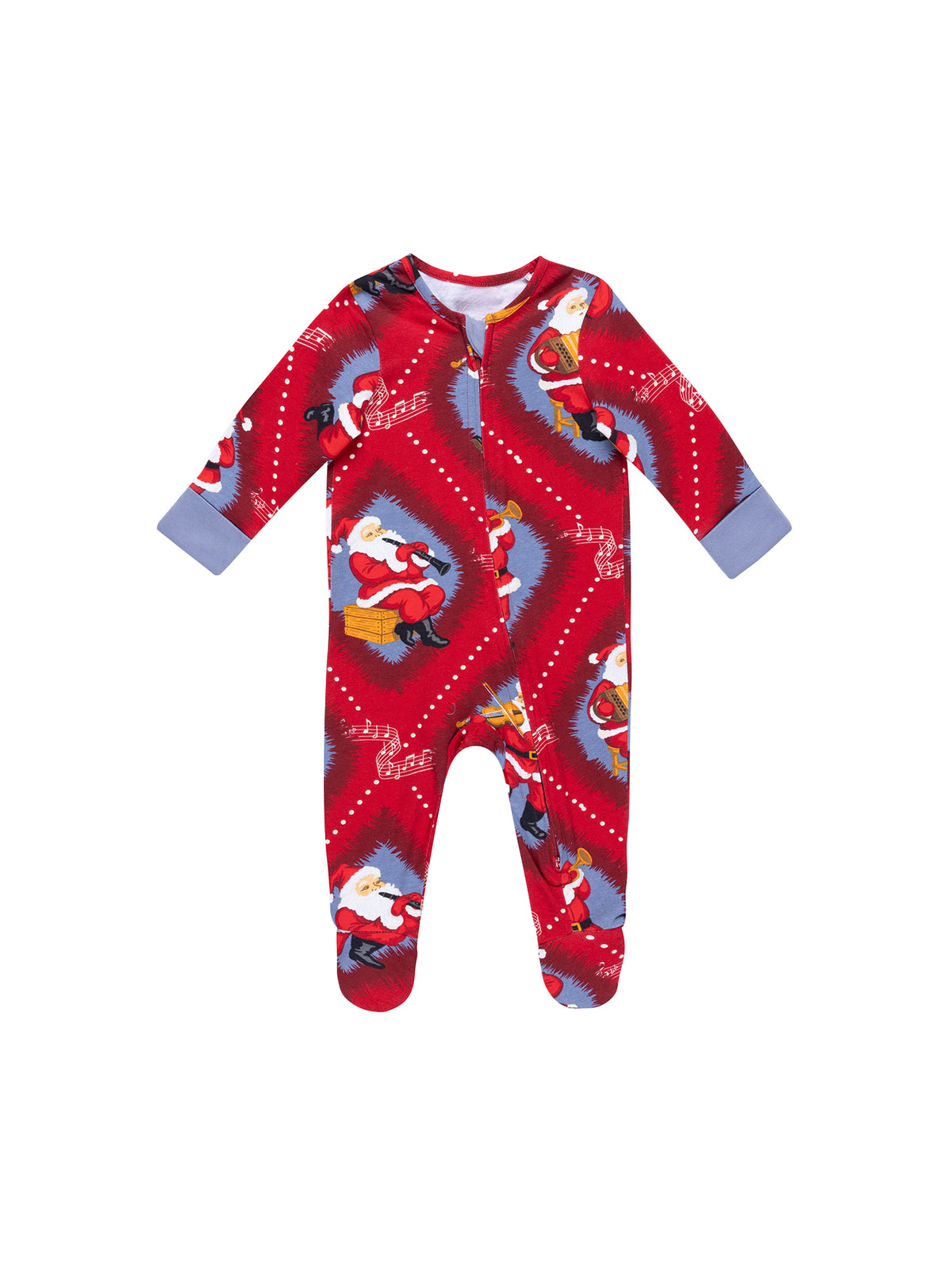 Musical Santa Diamond Christmas Baby Sleepsuit