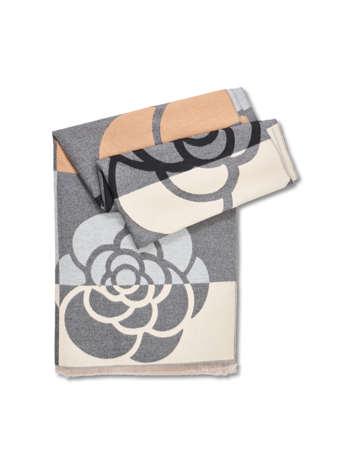 Eden Scarf - Silver Grey / Camel