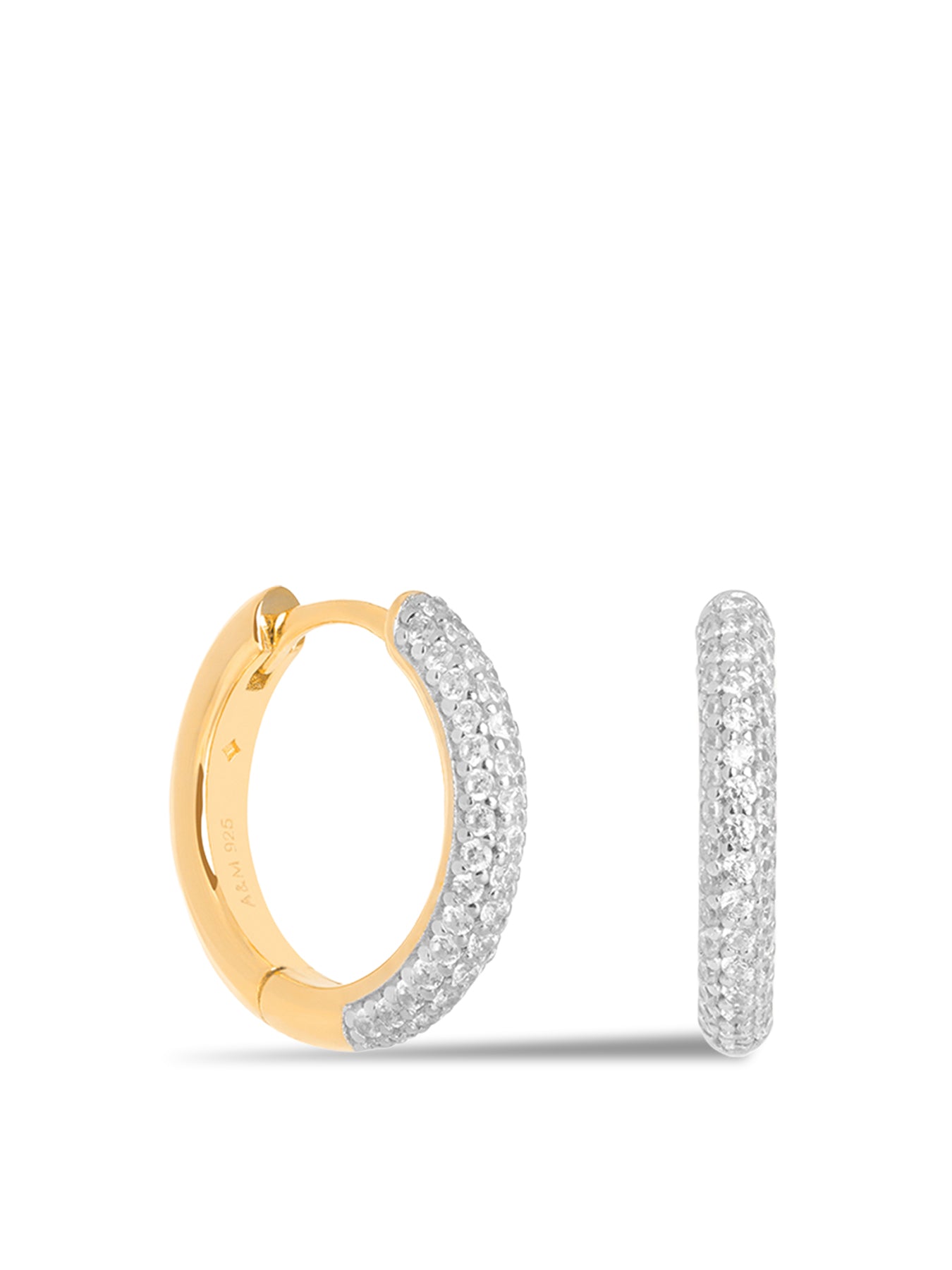 Pavé Crystal Small Hoop Earrings Gold
