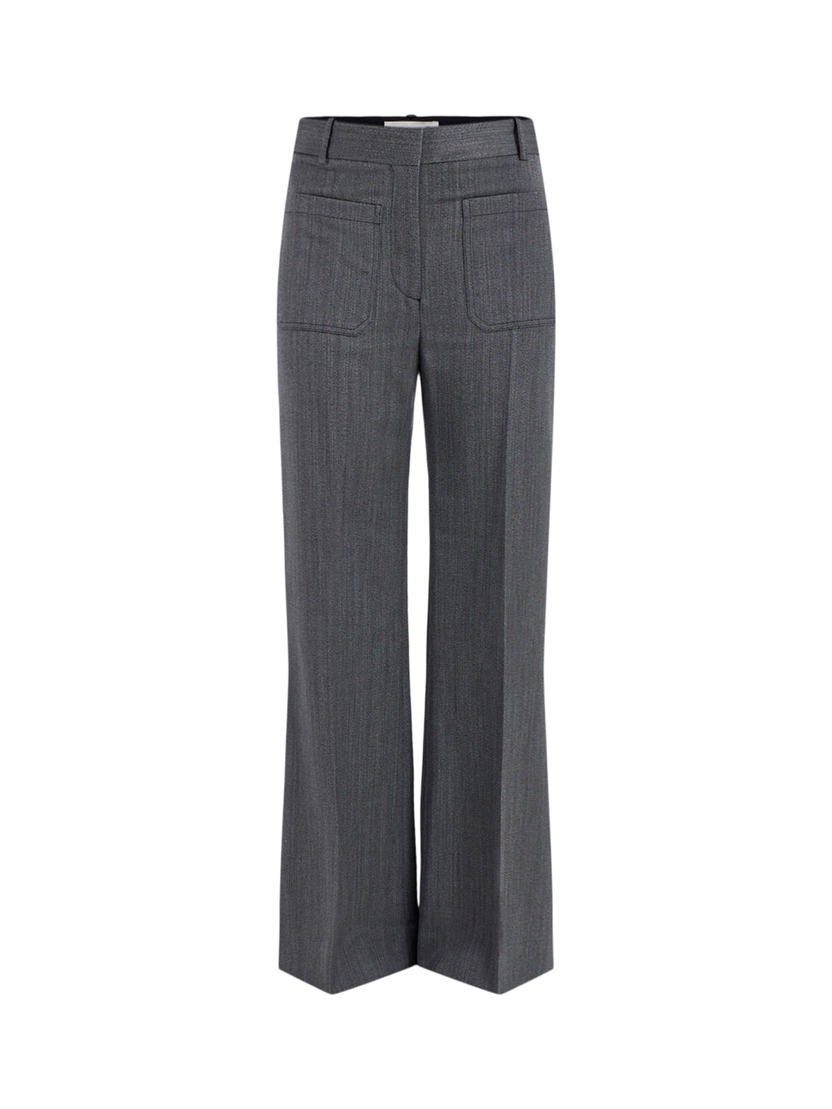 Alina Virgin Wool Wide Leg Trousers Grey