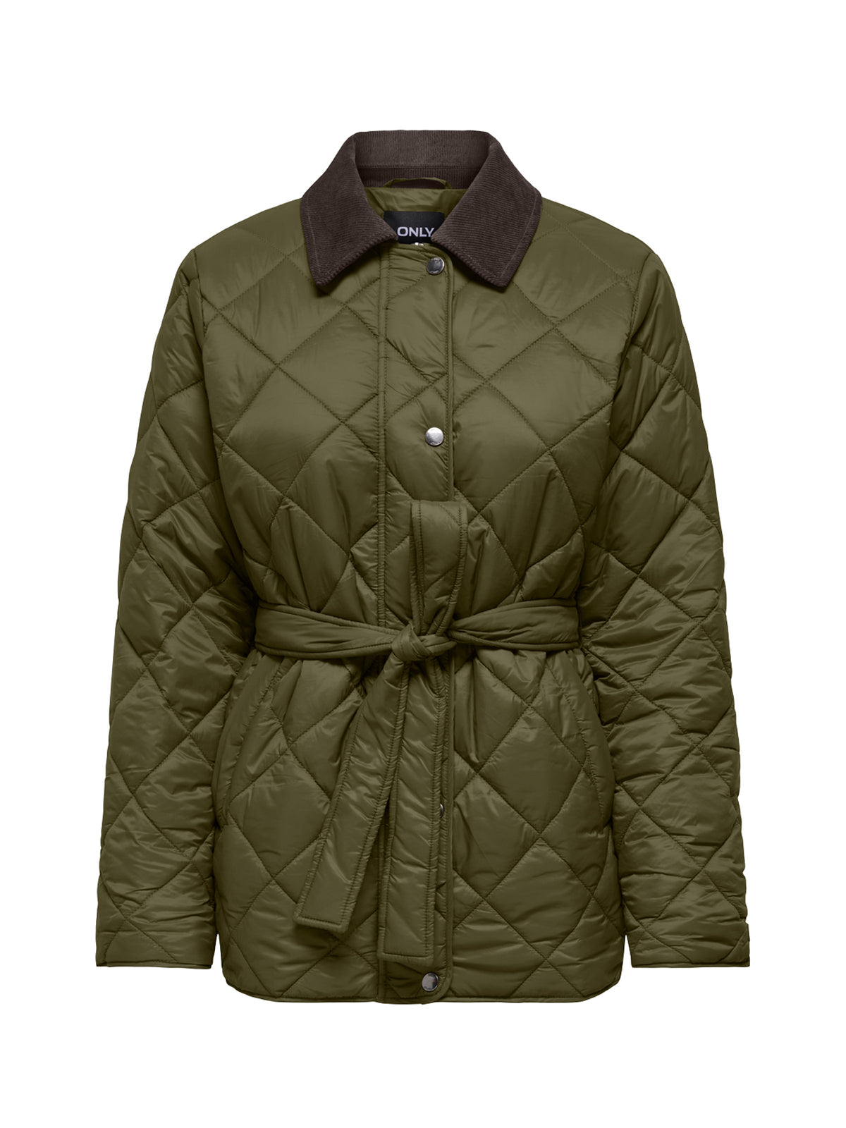 Tahia Cord Mix Quilted Jacket Green