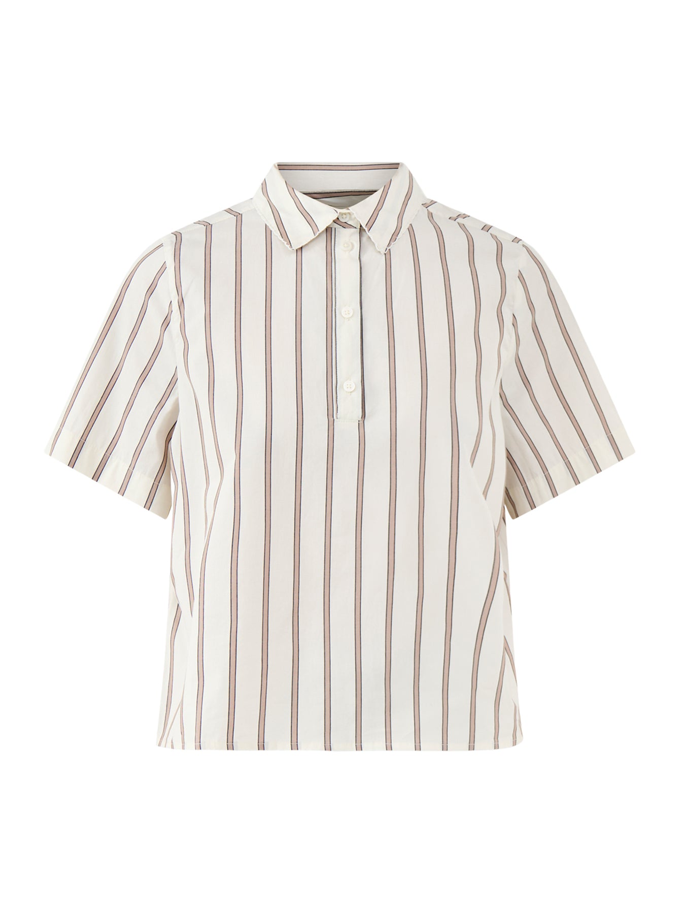 Gina Relaxed Crochet Edge Polo Top