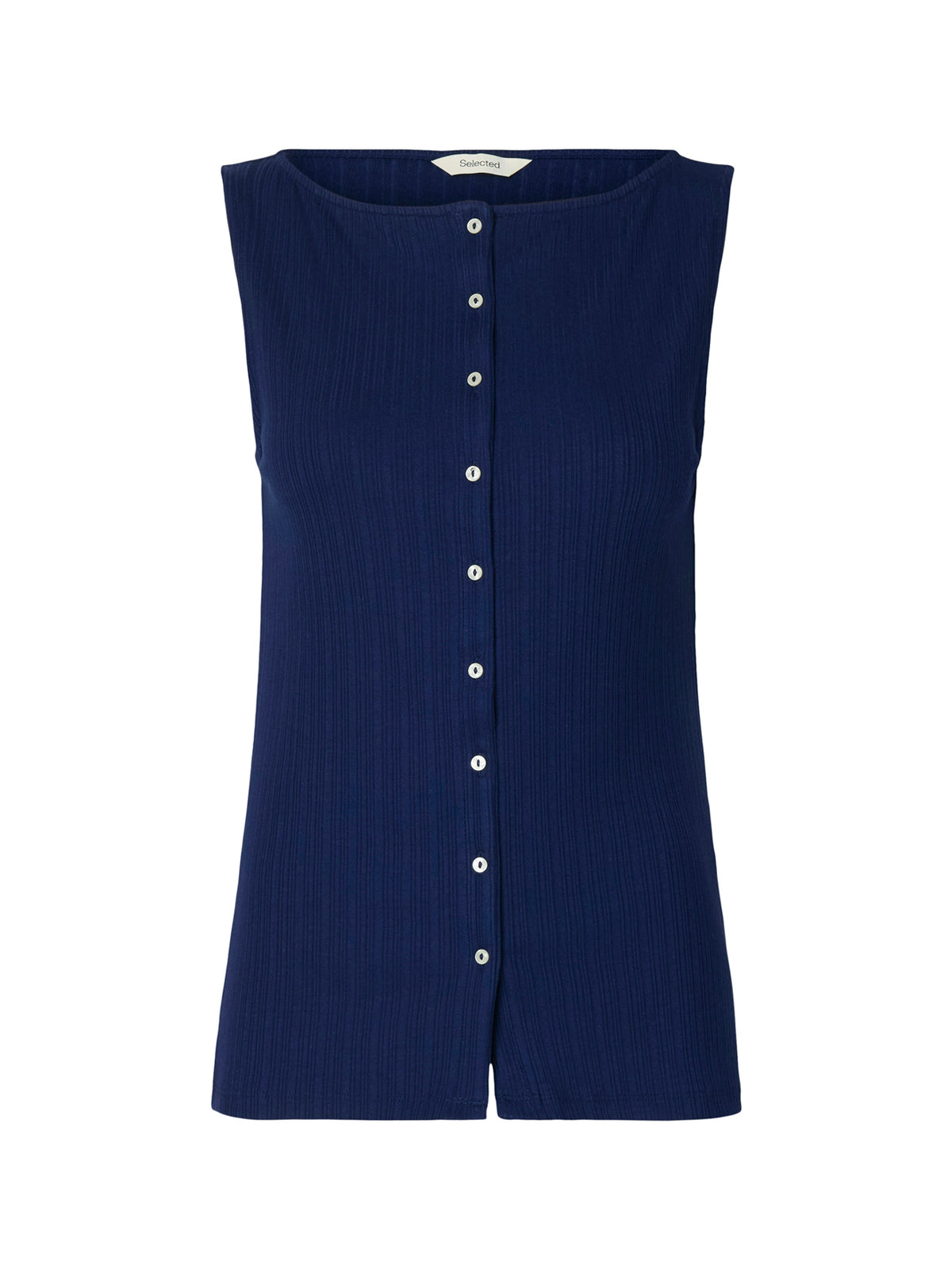 Talia Button Top Blue