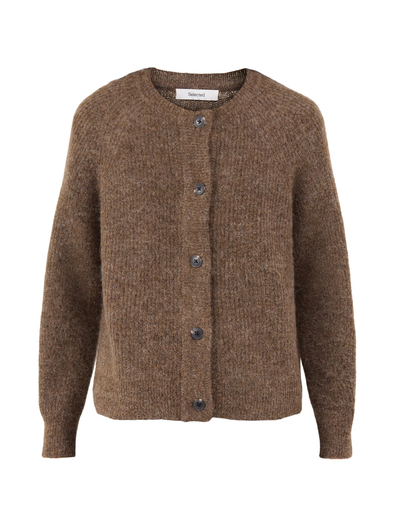 Lulu Knit Short Cardigan Brown