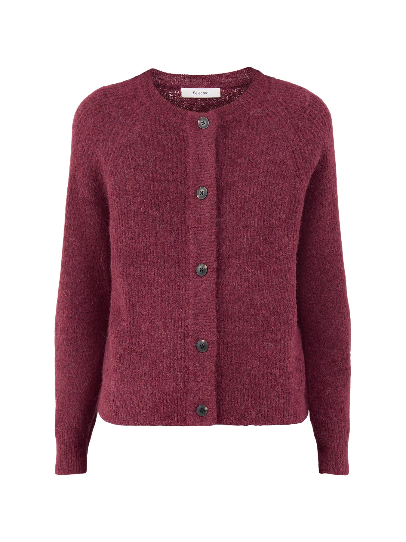 Lulu Knit Short Cardigan Burgundy
