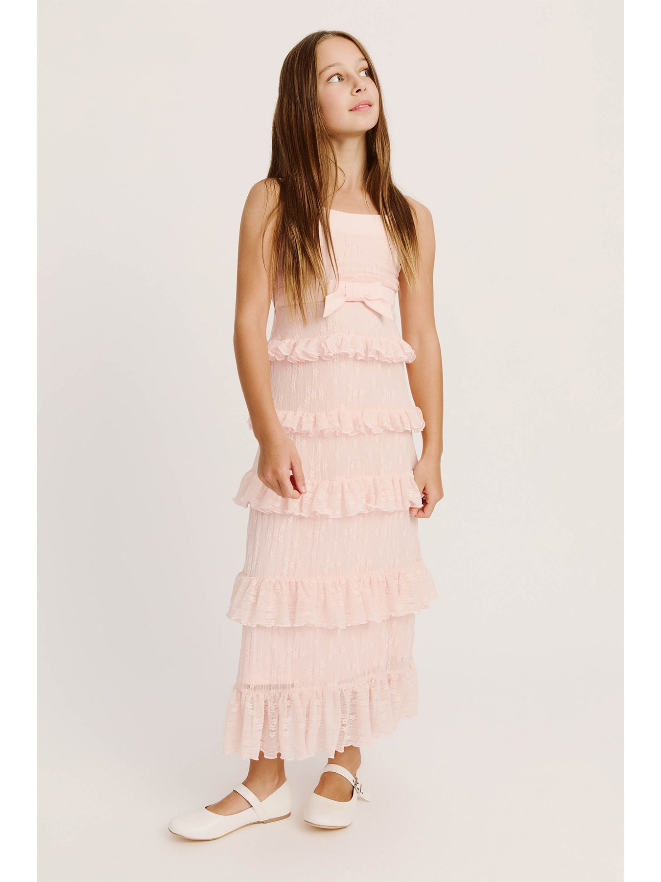 Kids' Alicia Tiered Maxi Dress Pink