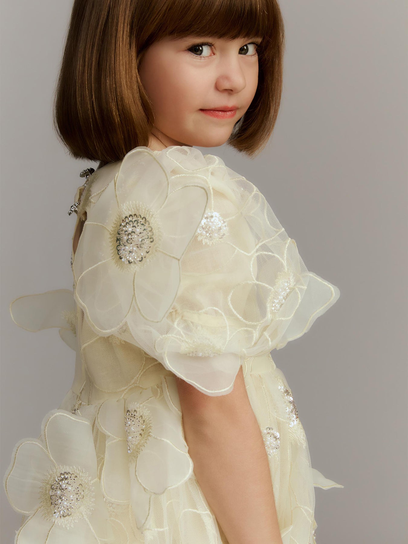 Kids' Jamie Flower Heart Mini Dress Yellow