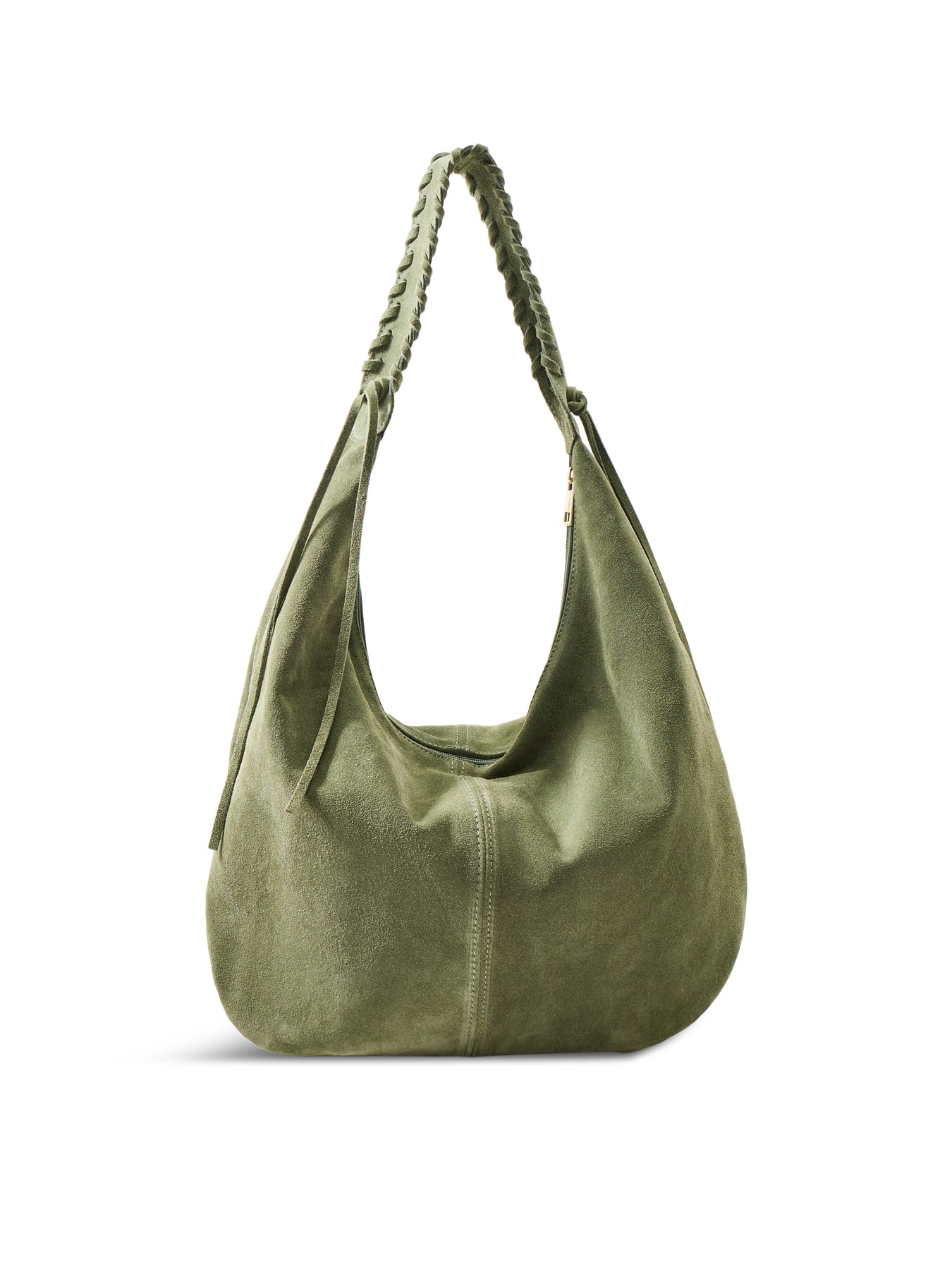 Luns Suede Stitch Tote Bag Green
